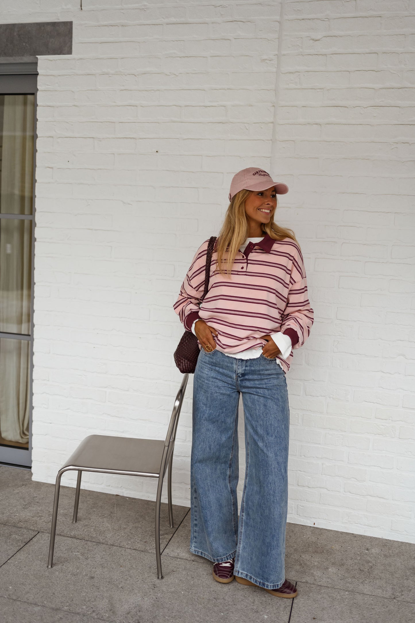 Pink and Burgundy Amilia Polo Shirt