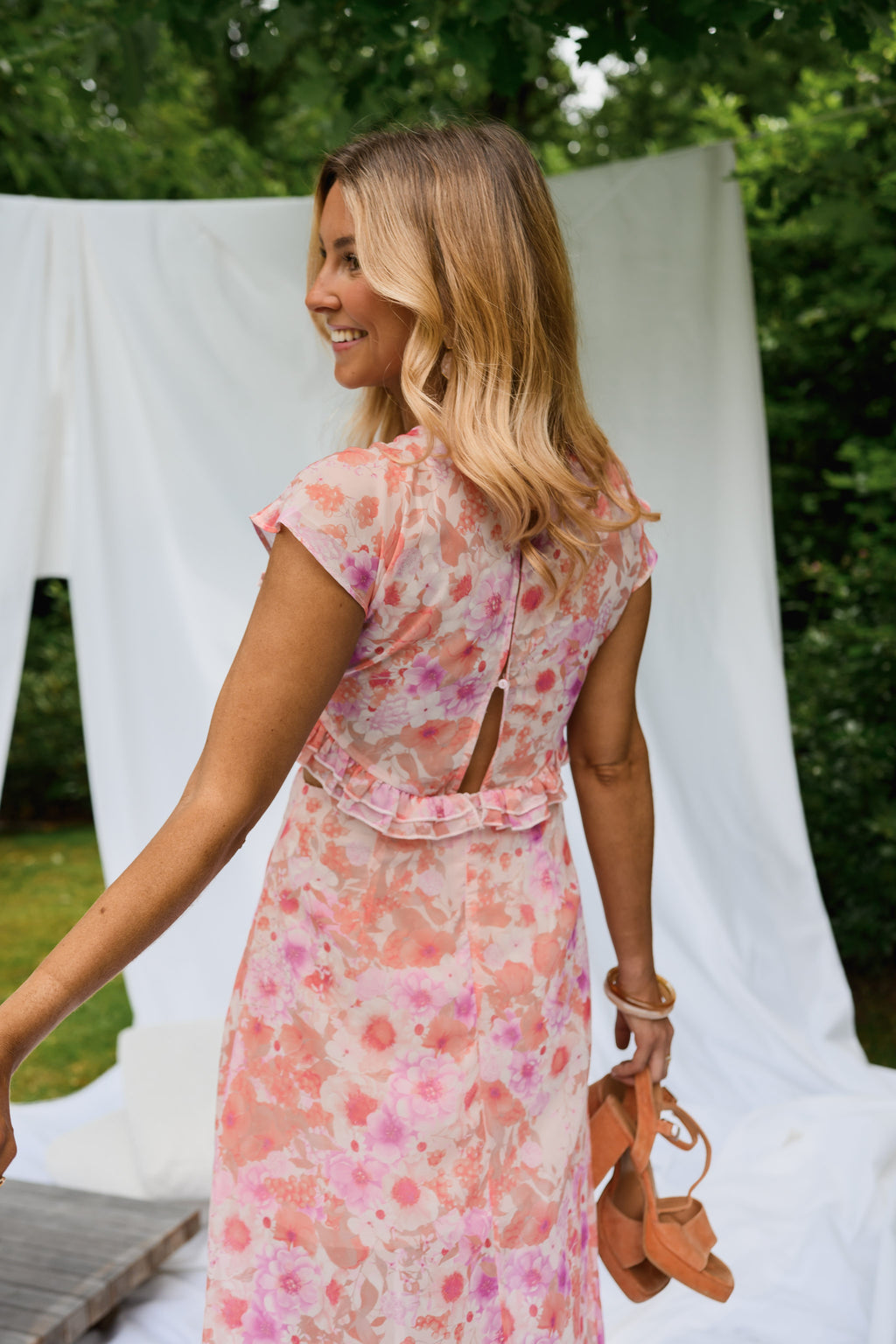 新品 正規品 Bibiy ODILE FLARE DRESS フレア Pink Floral Odile Dress | Easy Clothes North America
