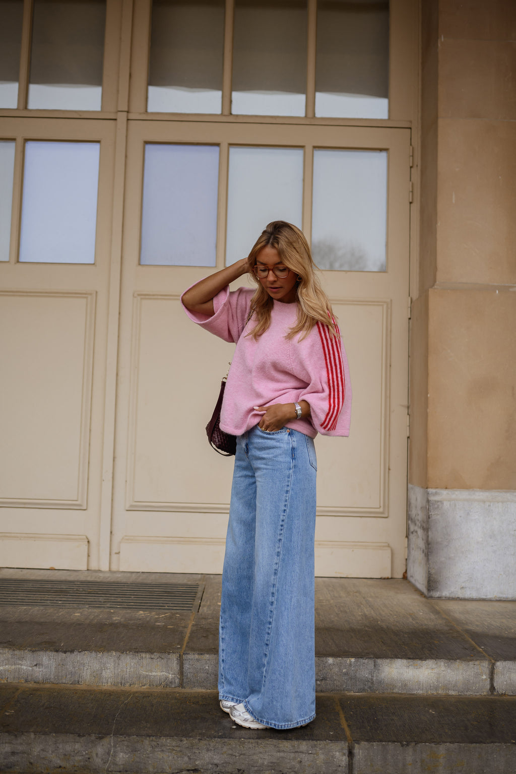 Pink Larry Striped-Sleeve Sweater | Easy Clothes | Easy Clothes North ...