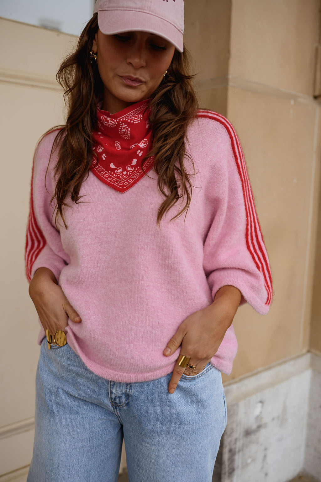 Pink Larry Striped-Sleeve Sweater | Easy Clothes | Easy Clothes North ...