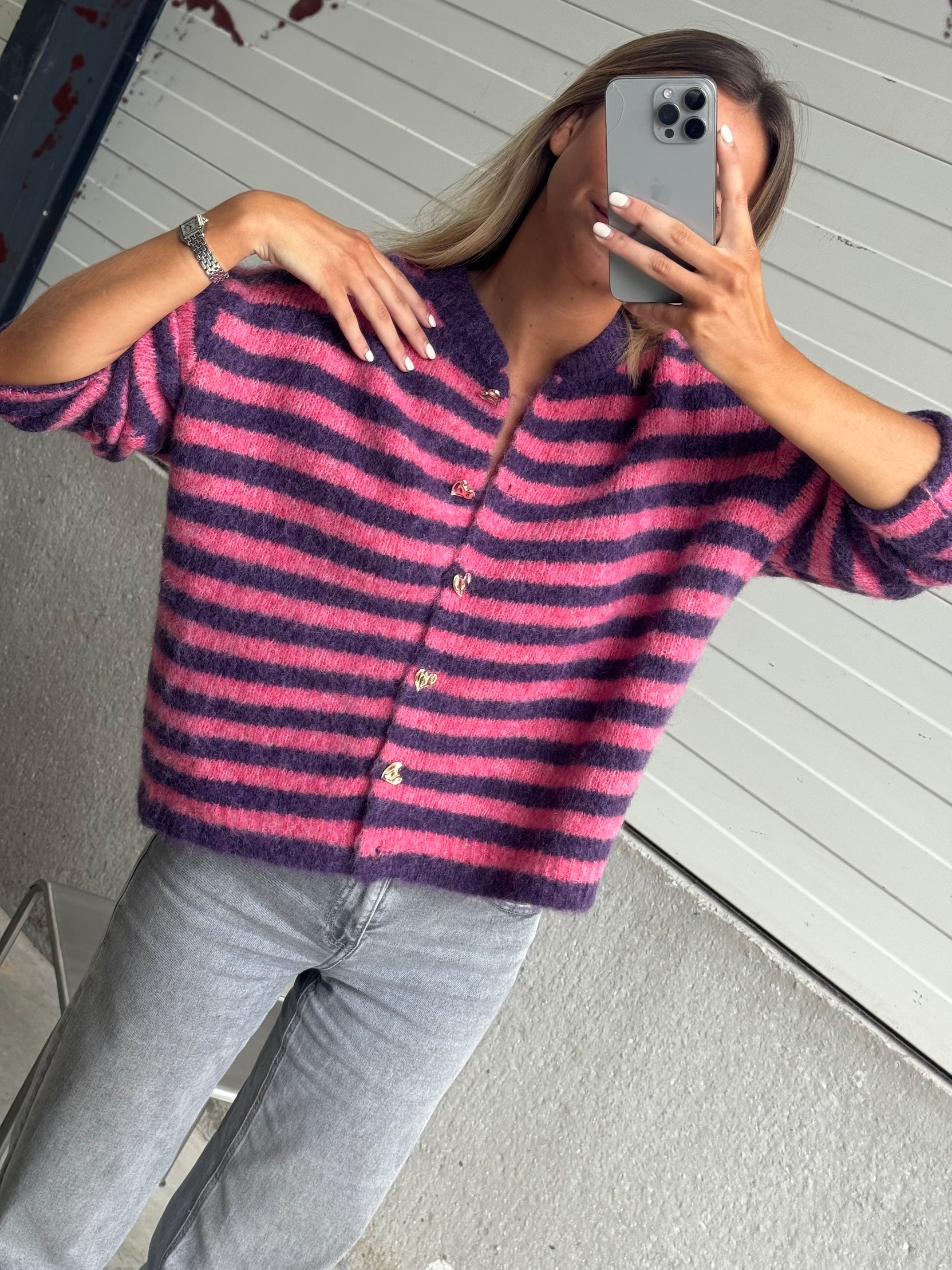 Pink and Purple Striped Cybelle Cardigan