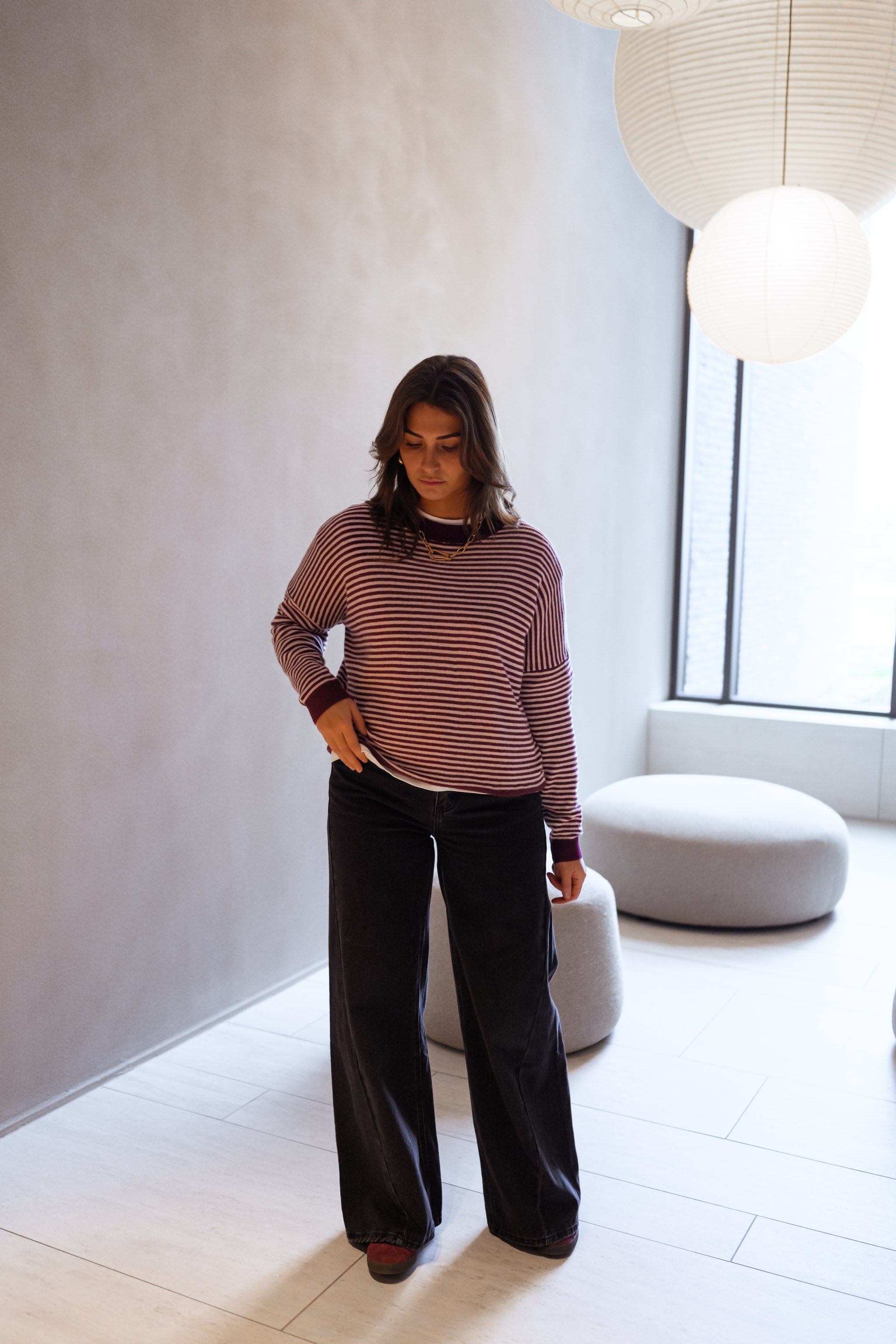 Pink and Red Striped Leona Sweater