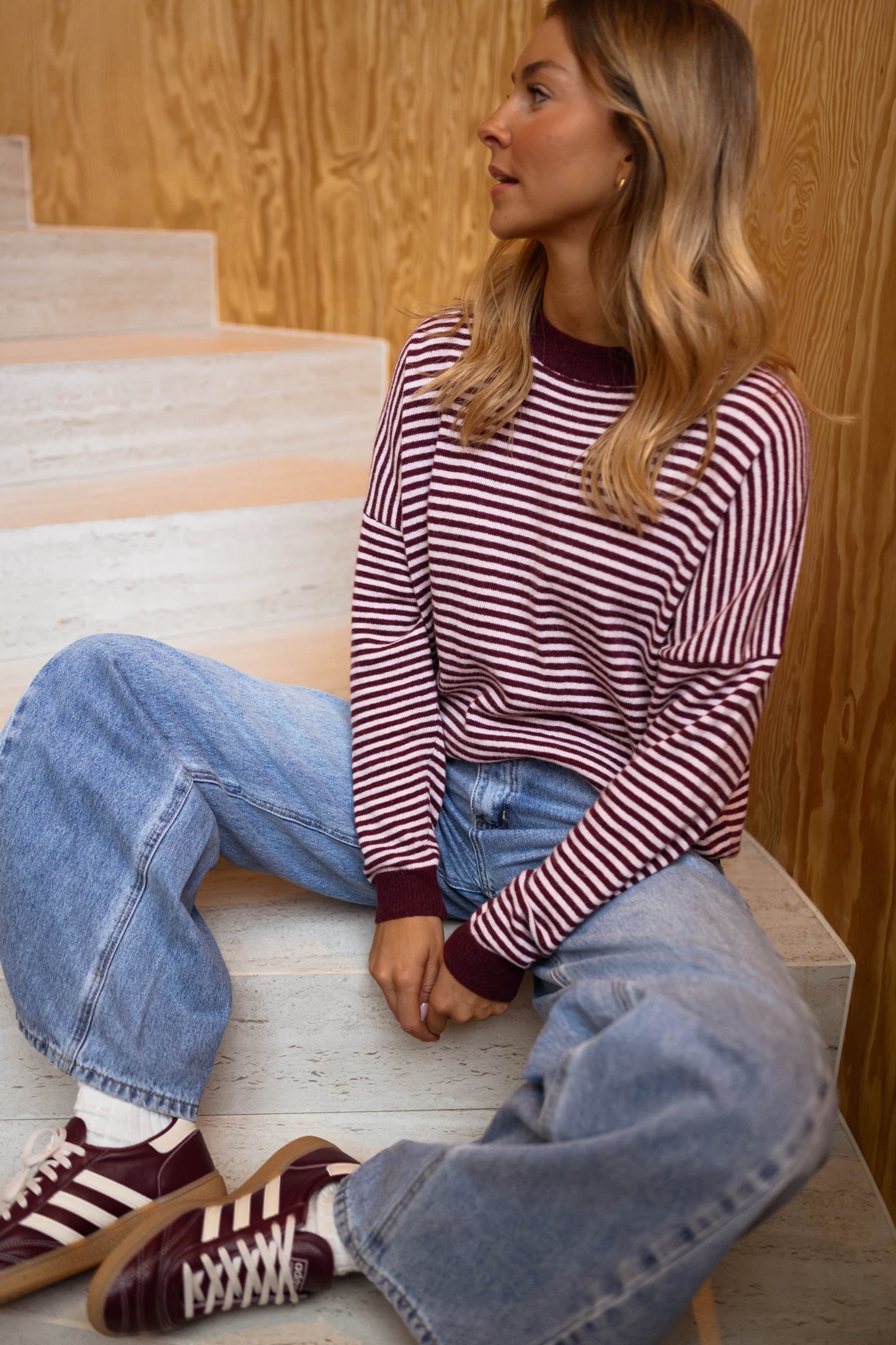 Pink and Red Striped Leona Sweater