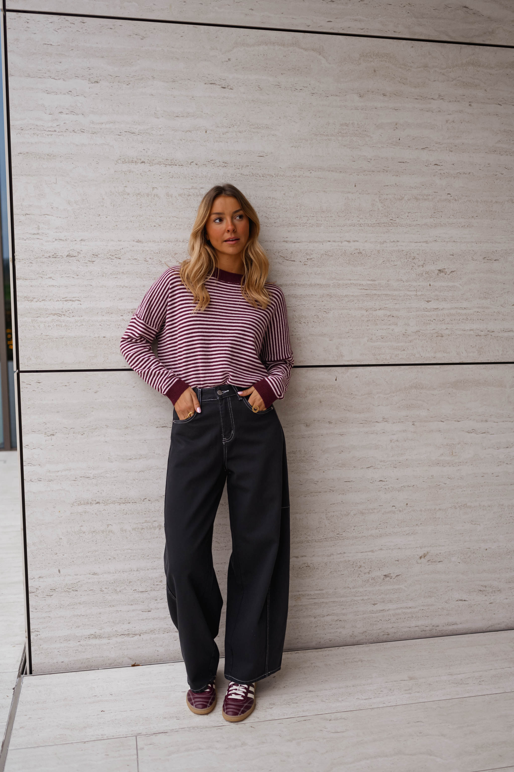 Pink and Red Striped Leona Sweater