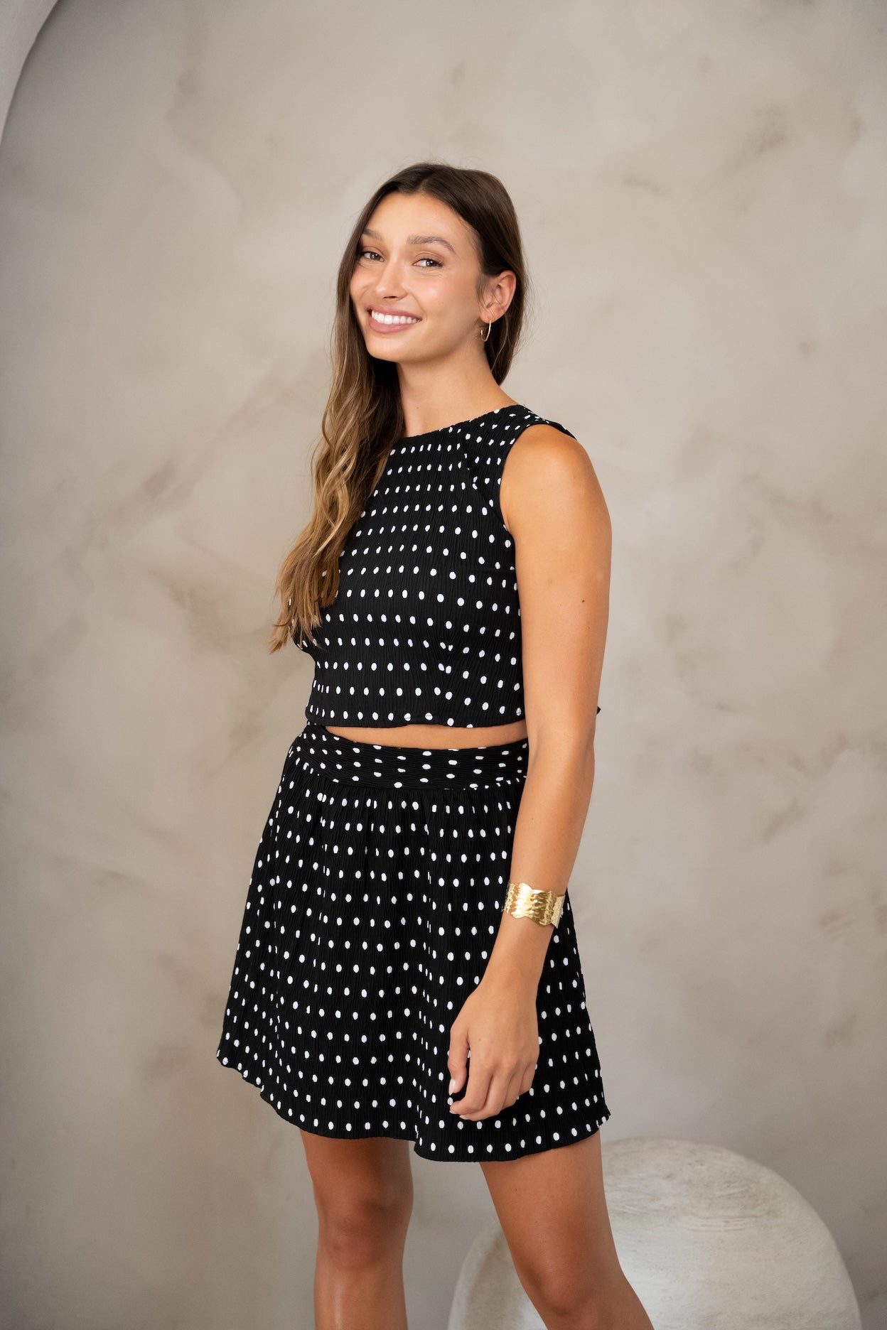 Black Polka Dots Lena Skirt