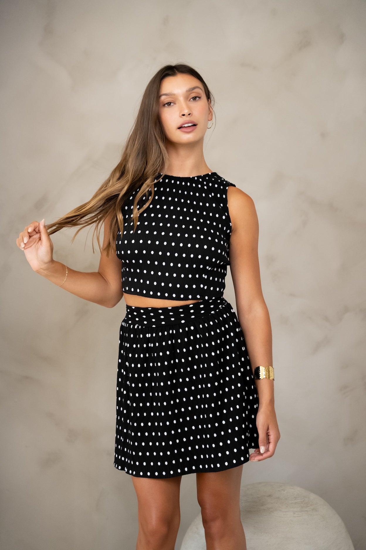 Black Polka Dots Lena Skirt
