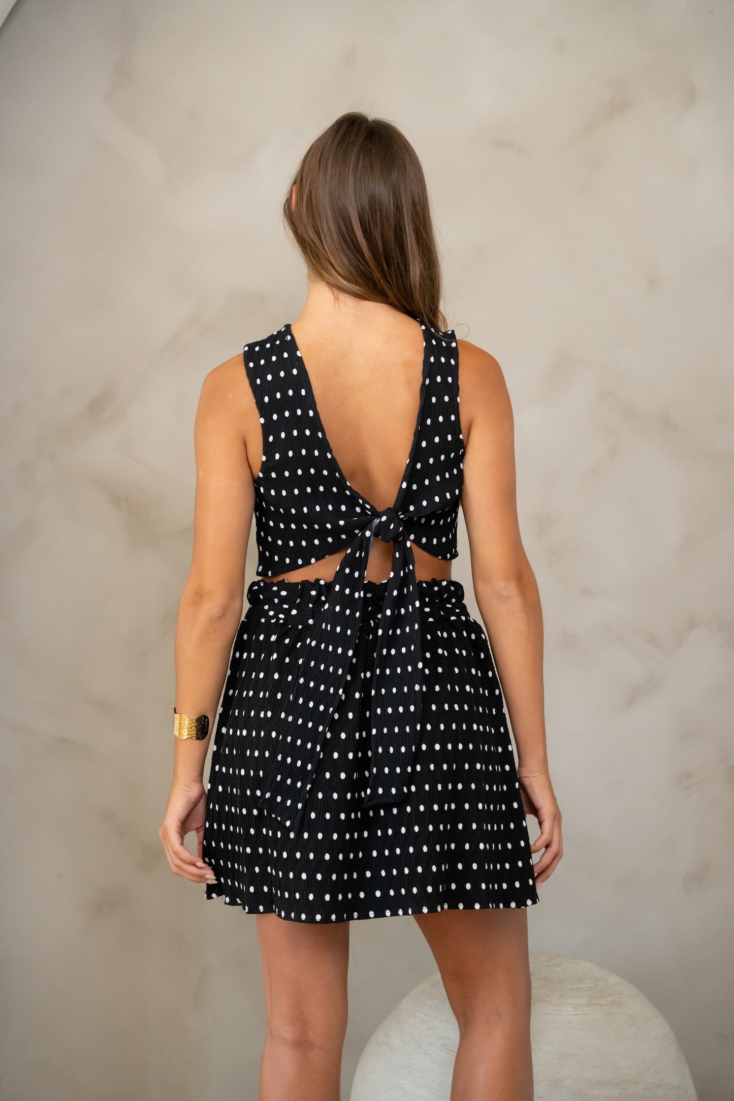 Black Polka Dots Lena Skirt