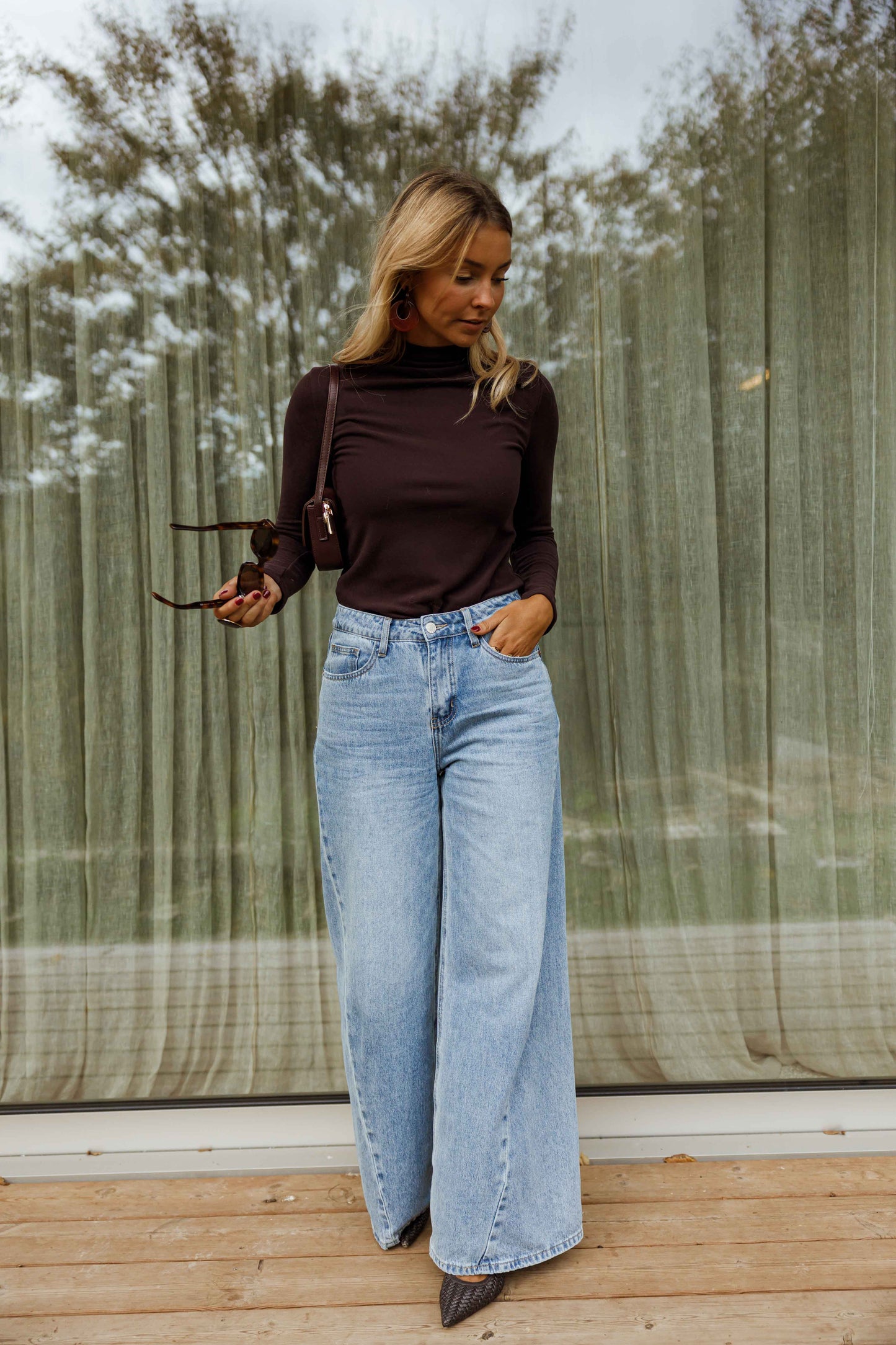 Dark Purple Debra Turtleneck Sweater