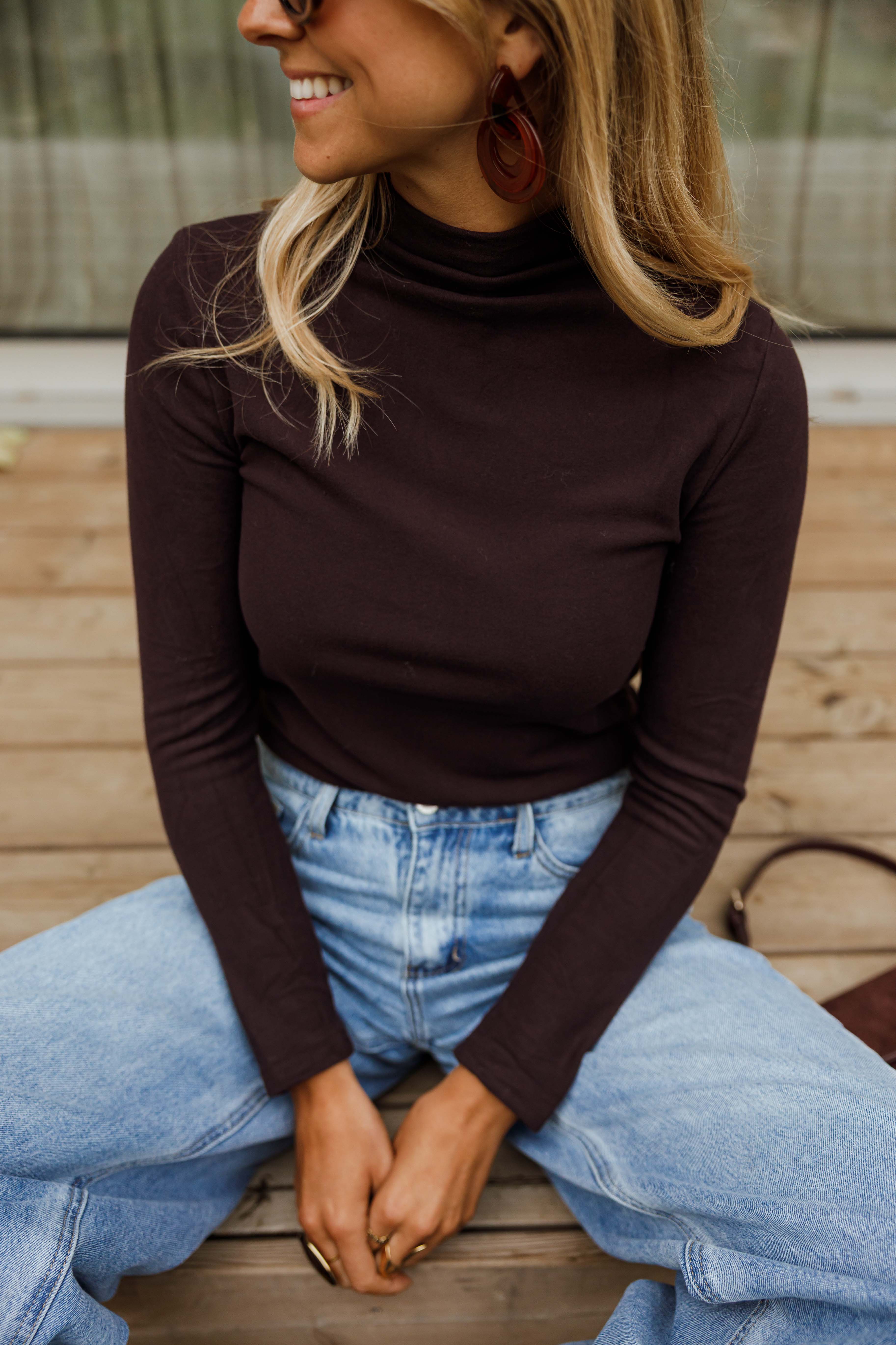 Dark Purple Debra Turtleneck Sweater