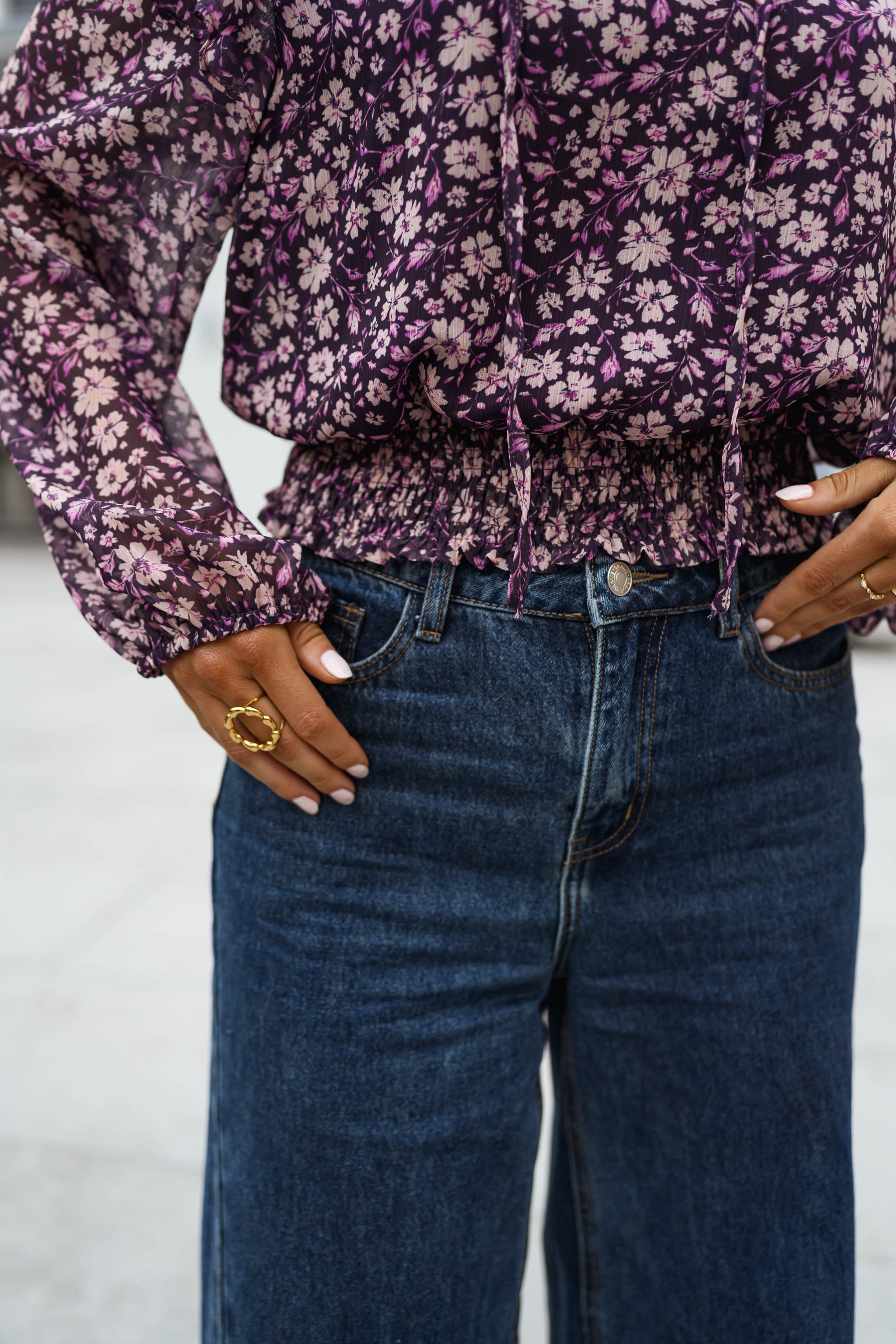 Purple Floral Elisabeth Blouse