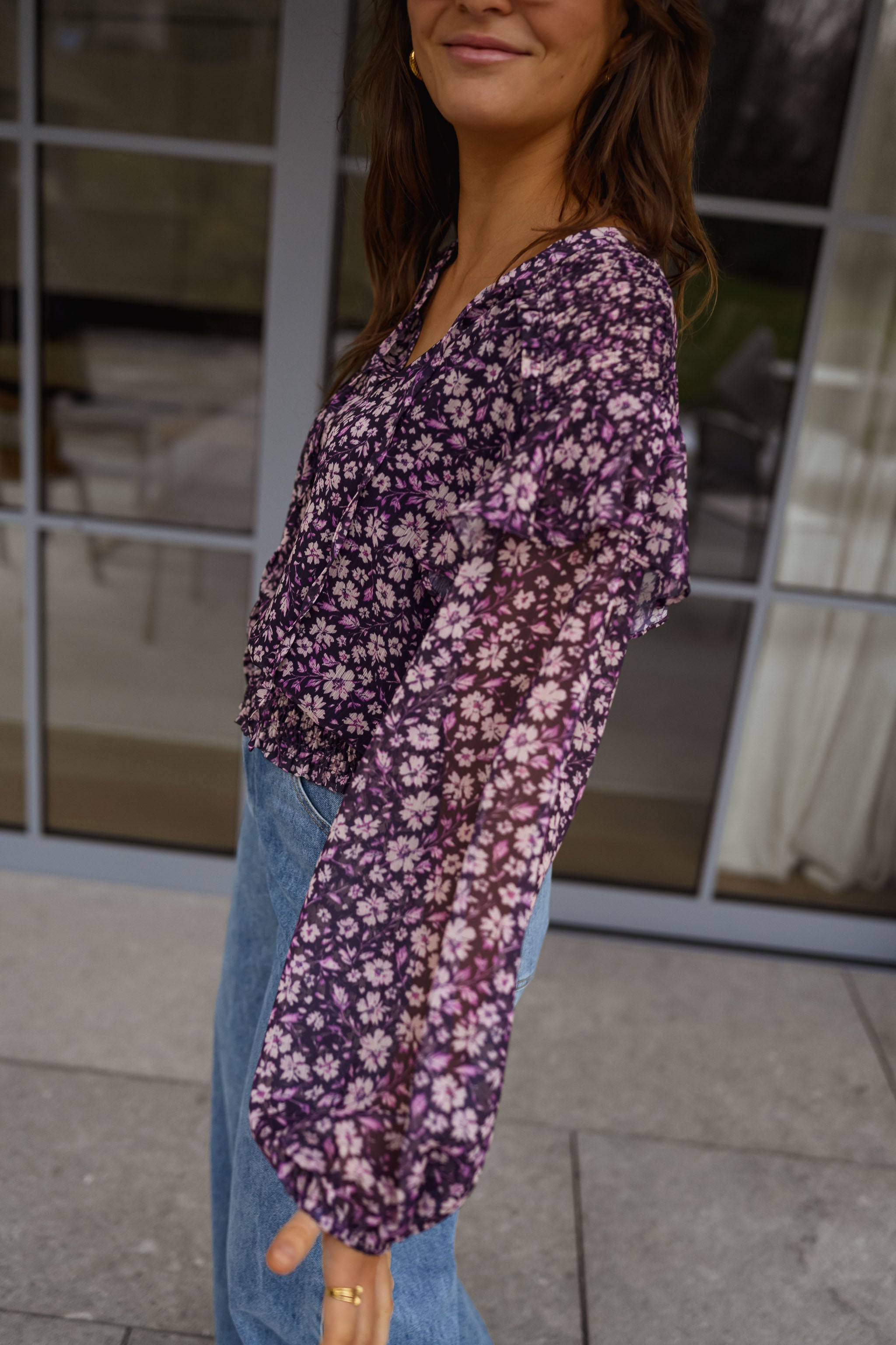 Purple Floral Elisabeth Blouse