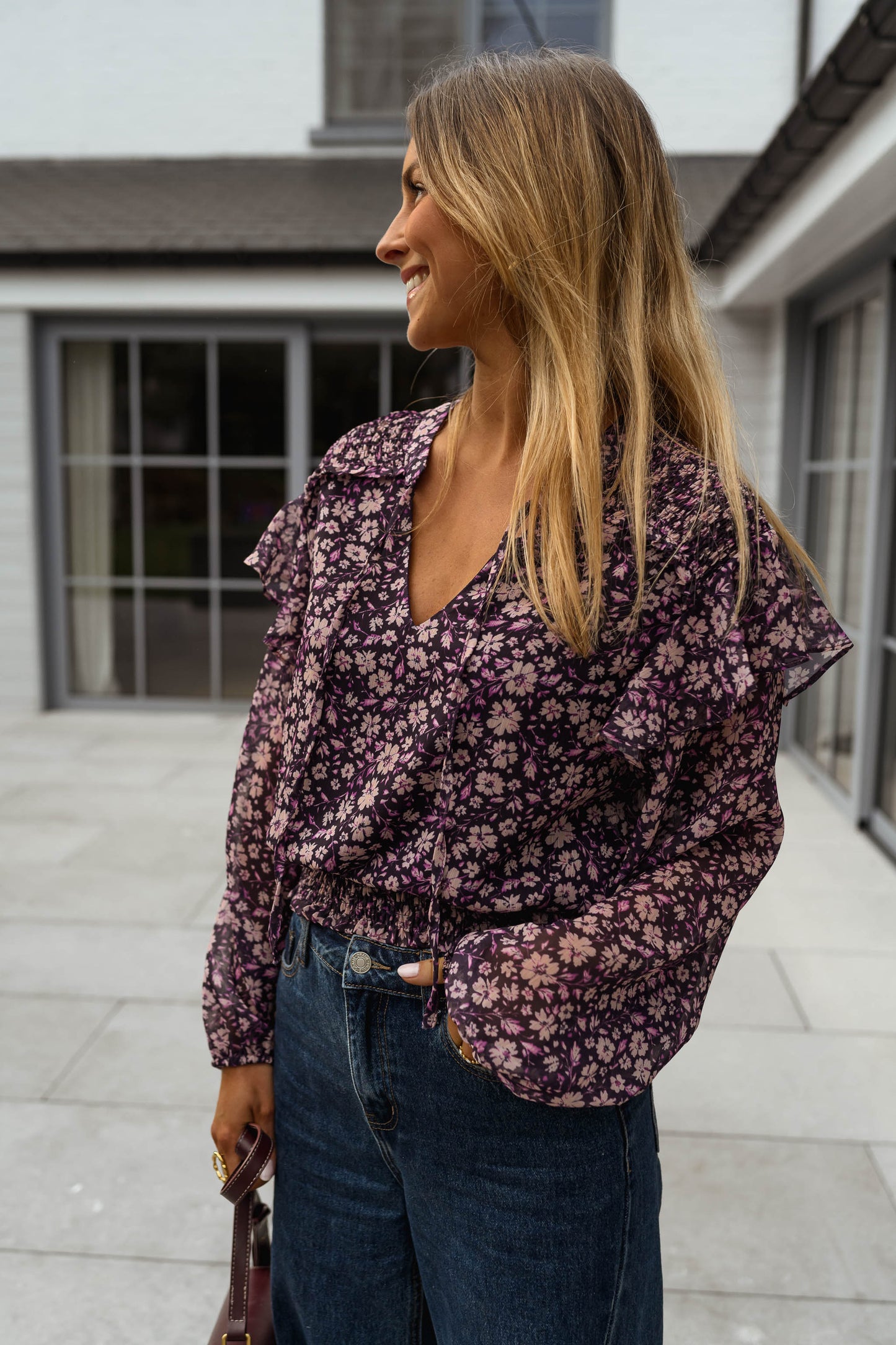 Purple Floral Elisabeth Blouse