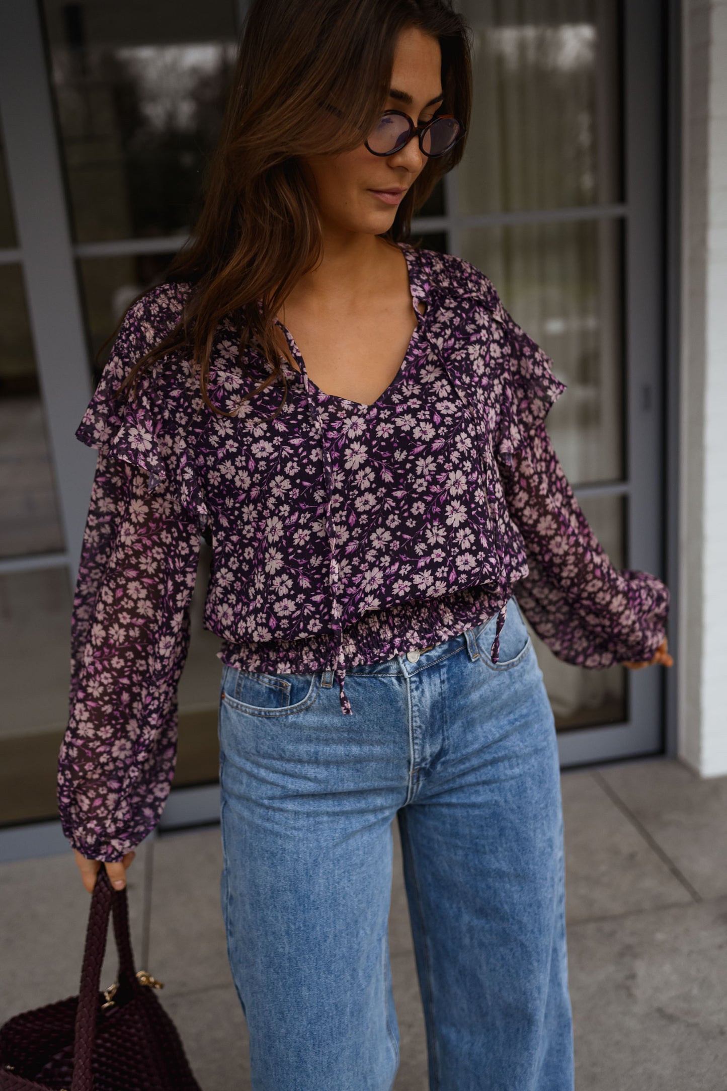 Purple Floral Elisabeth Blouse