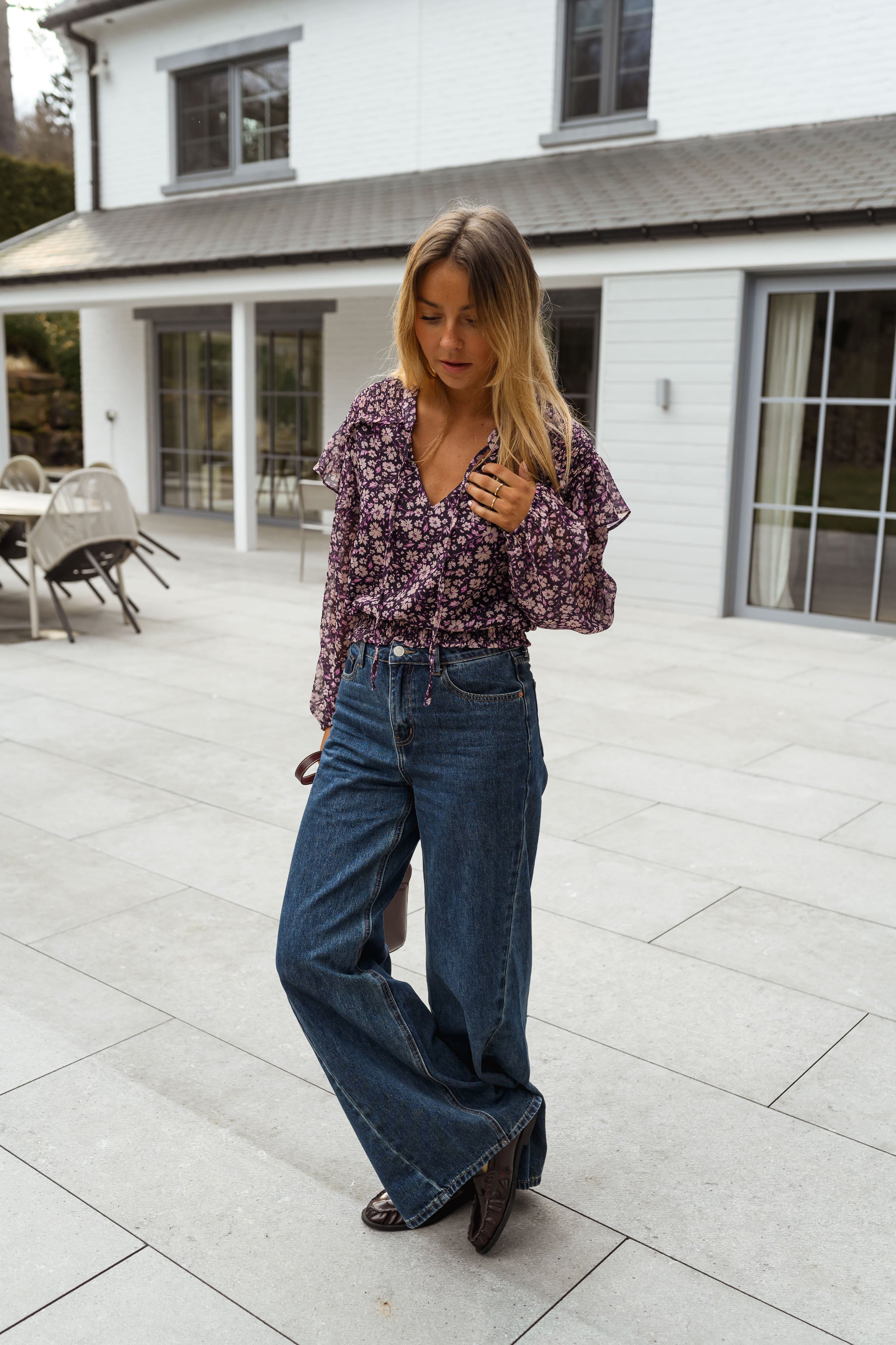 Purple Floral Elisabeth Blouse
