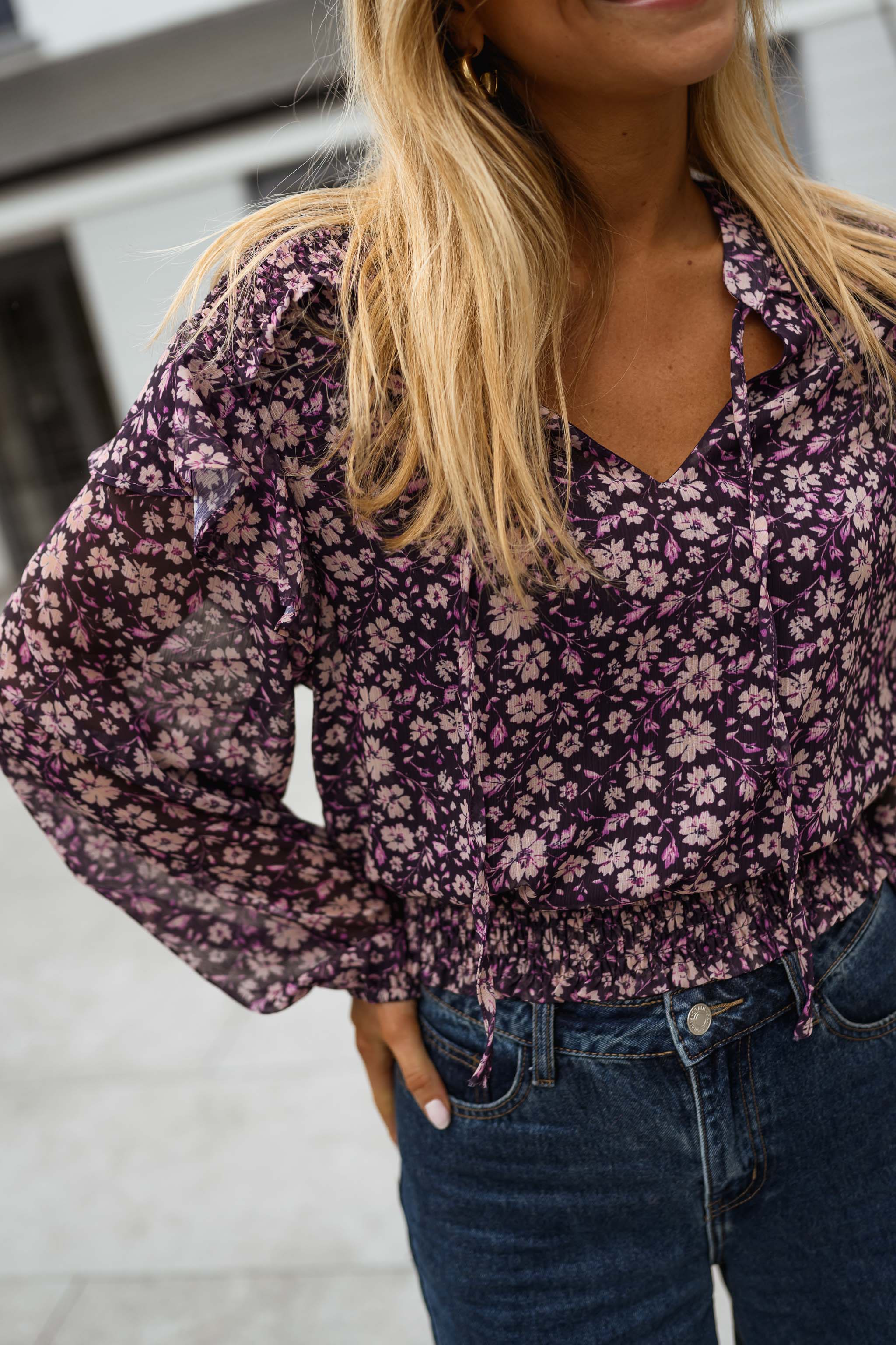 Purple Floral Elisabeth Blouse