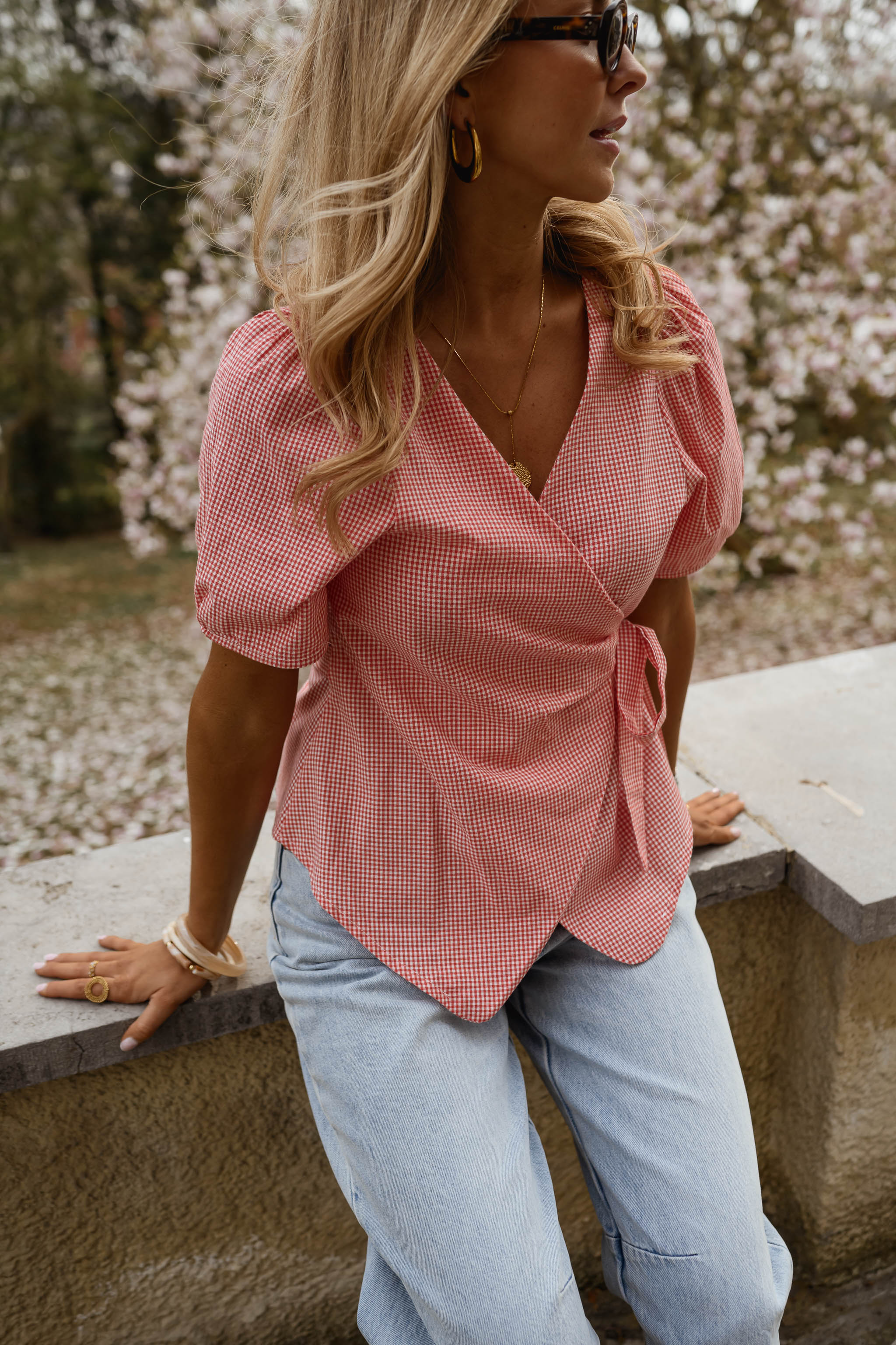 Red Camille Blouse