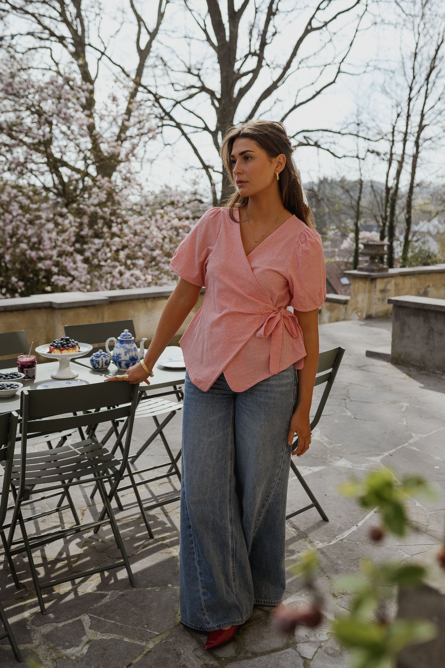 Red Camille Blouse