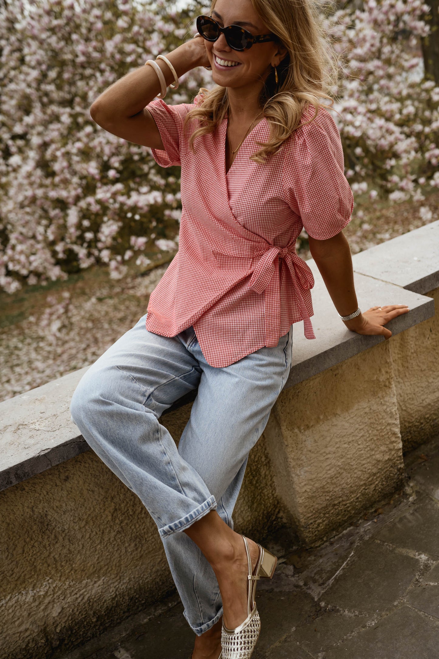 Red Camille Blouse