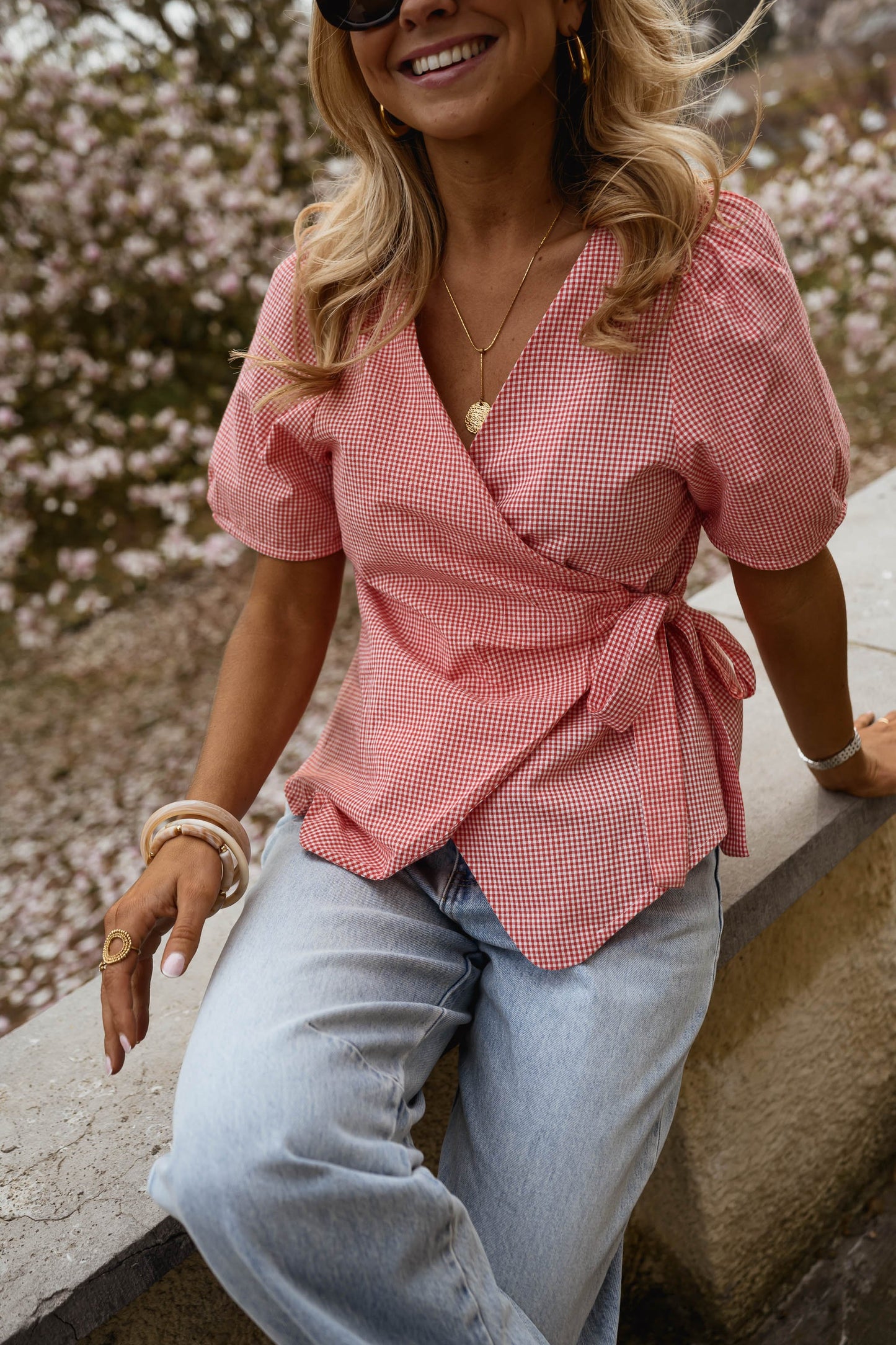Red Camille Blouse