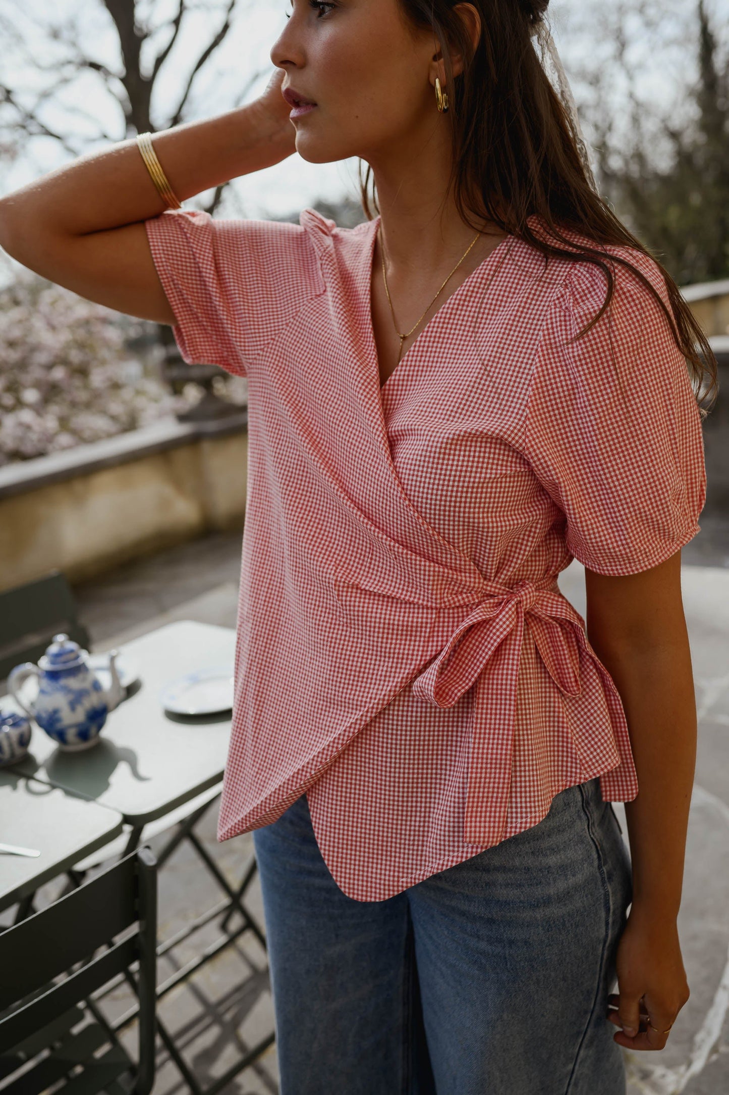 Red Camille Blouse