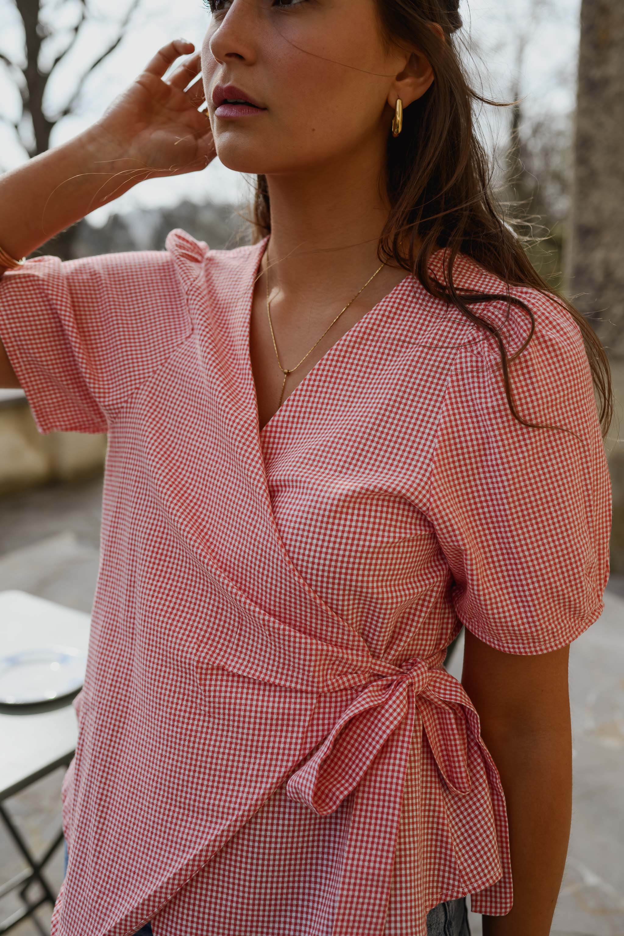 Red Camille Blouse