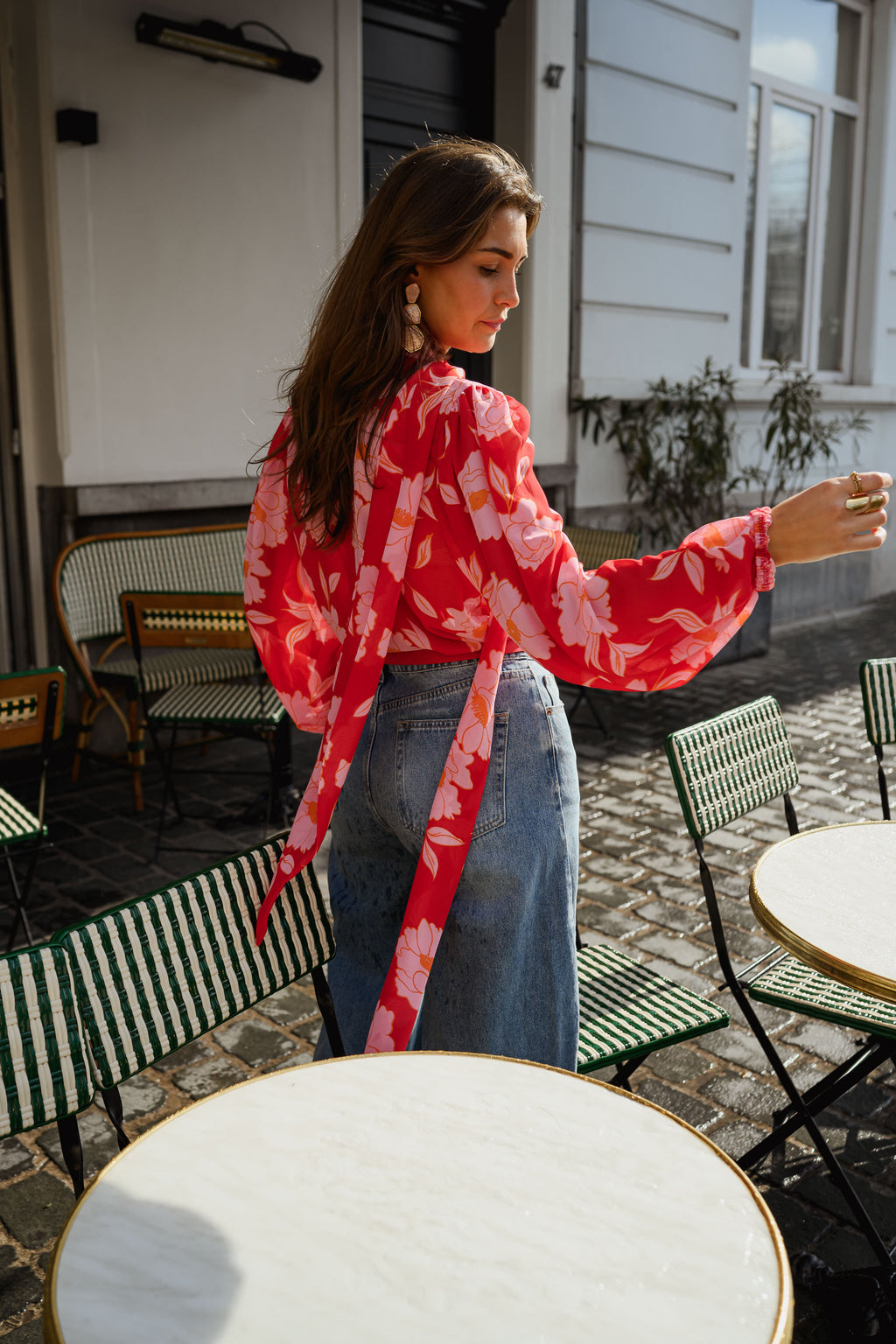 Red Patterned Georgina Blouse – Easy Clothes North America