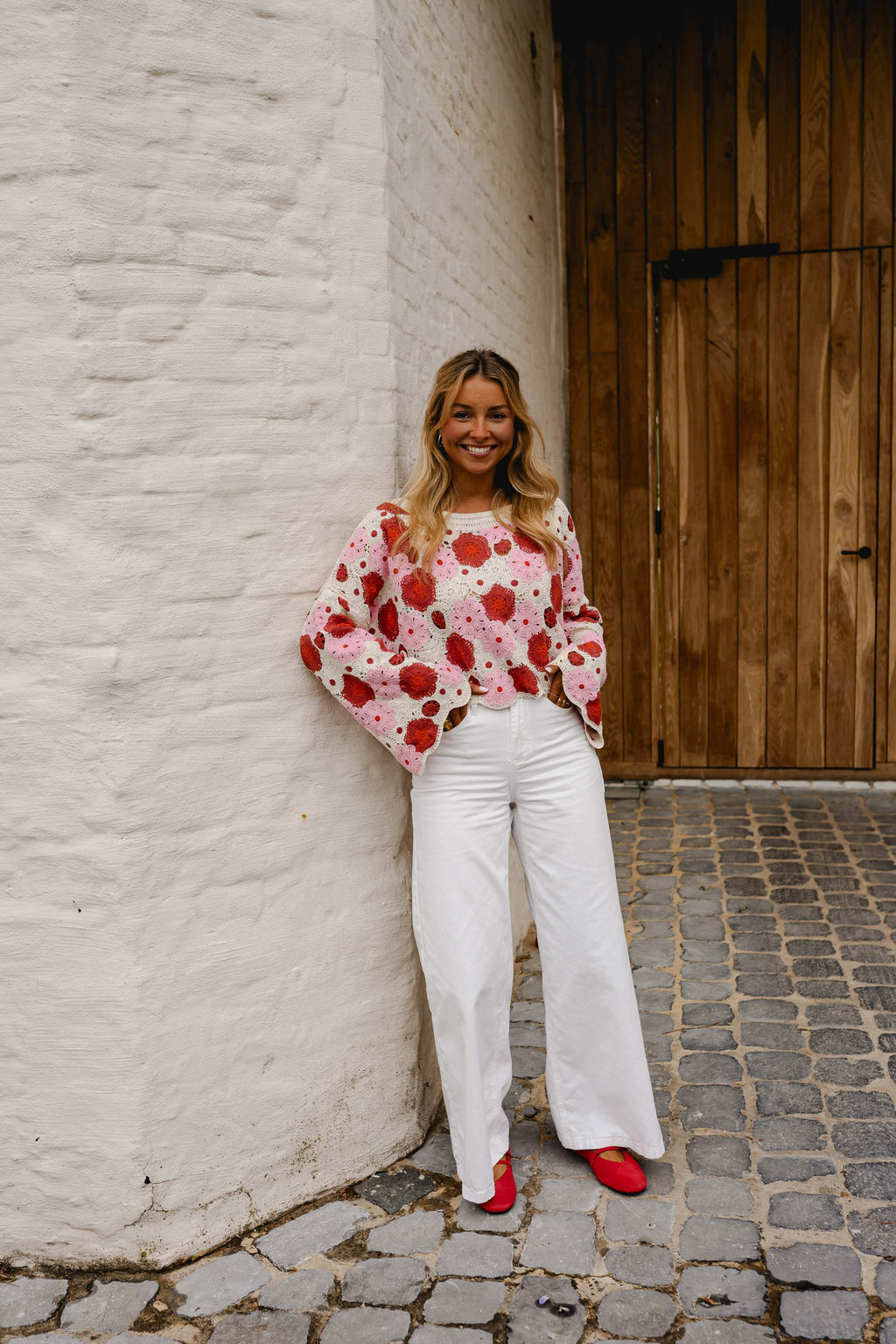 Pink And Red Crochet Tanja Blouse – Easy Clothes North America