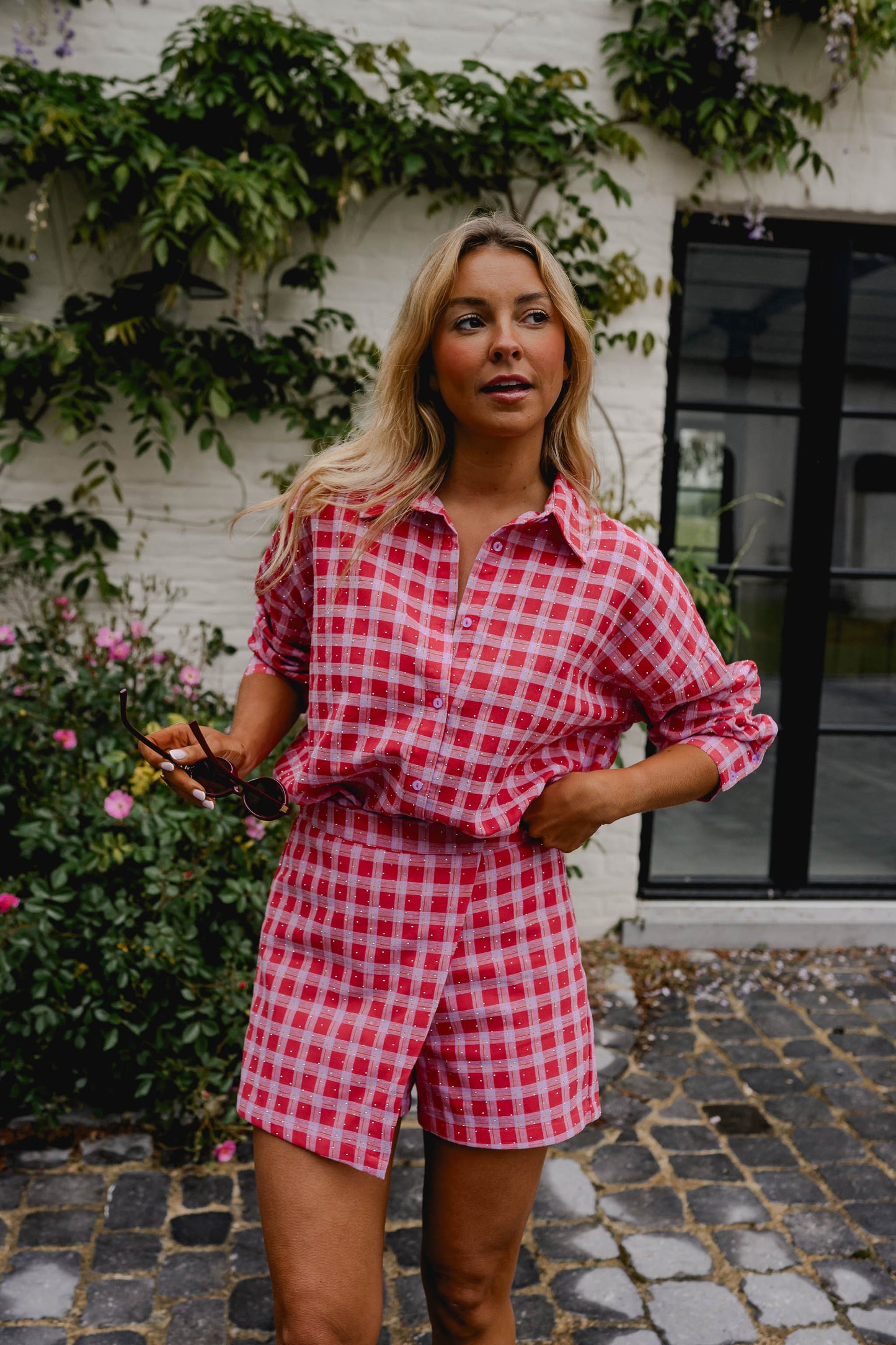 Red And Pink Plaid Dicki Shirt