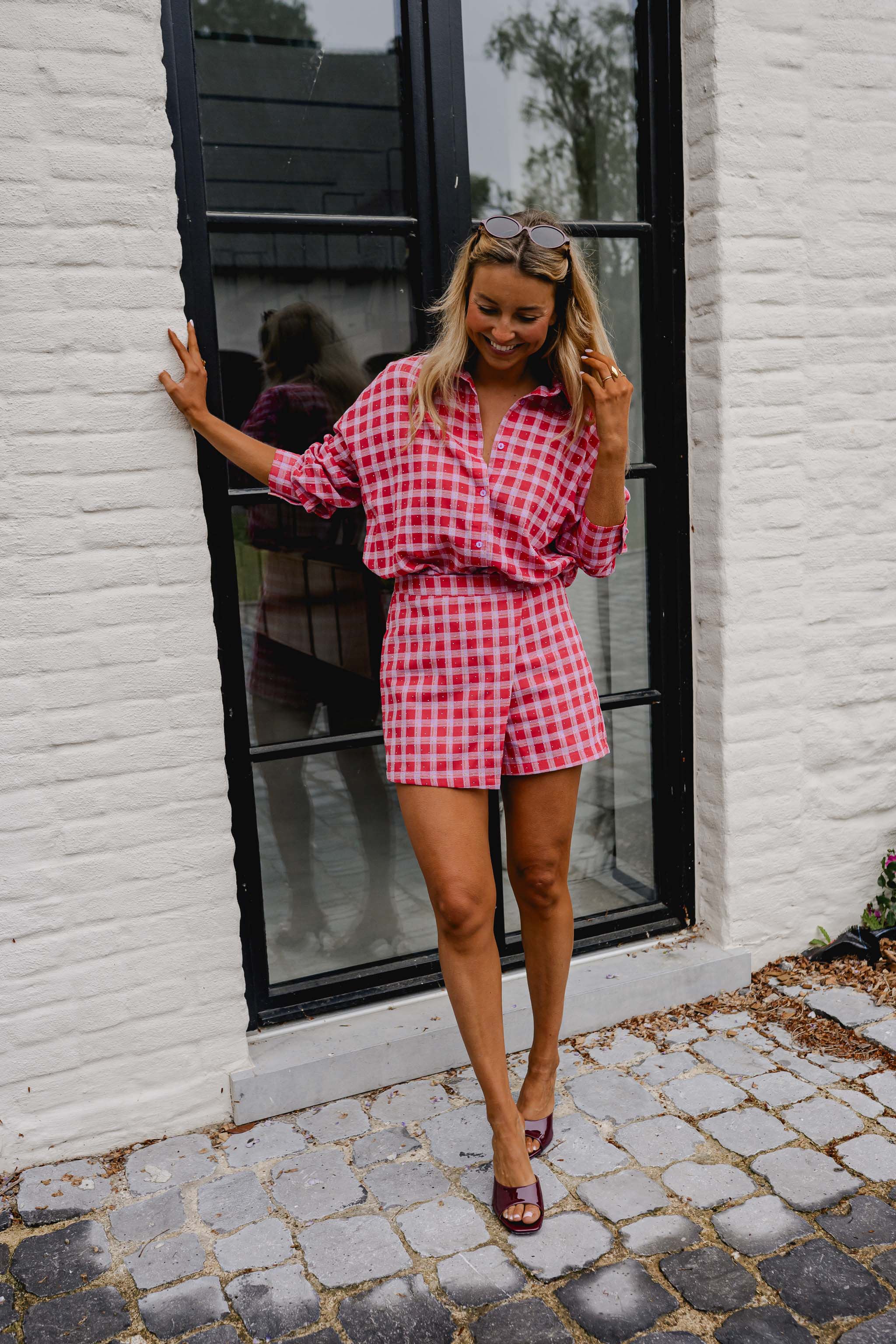 Red And Pink Plaid Dicki Shirt