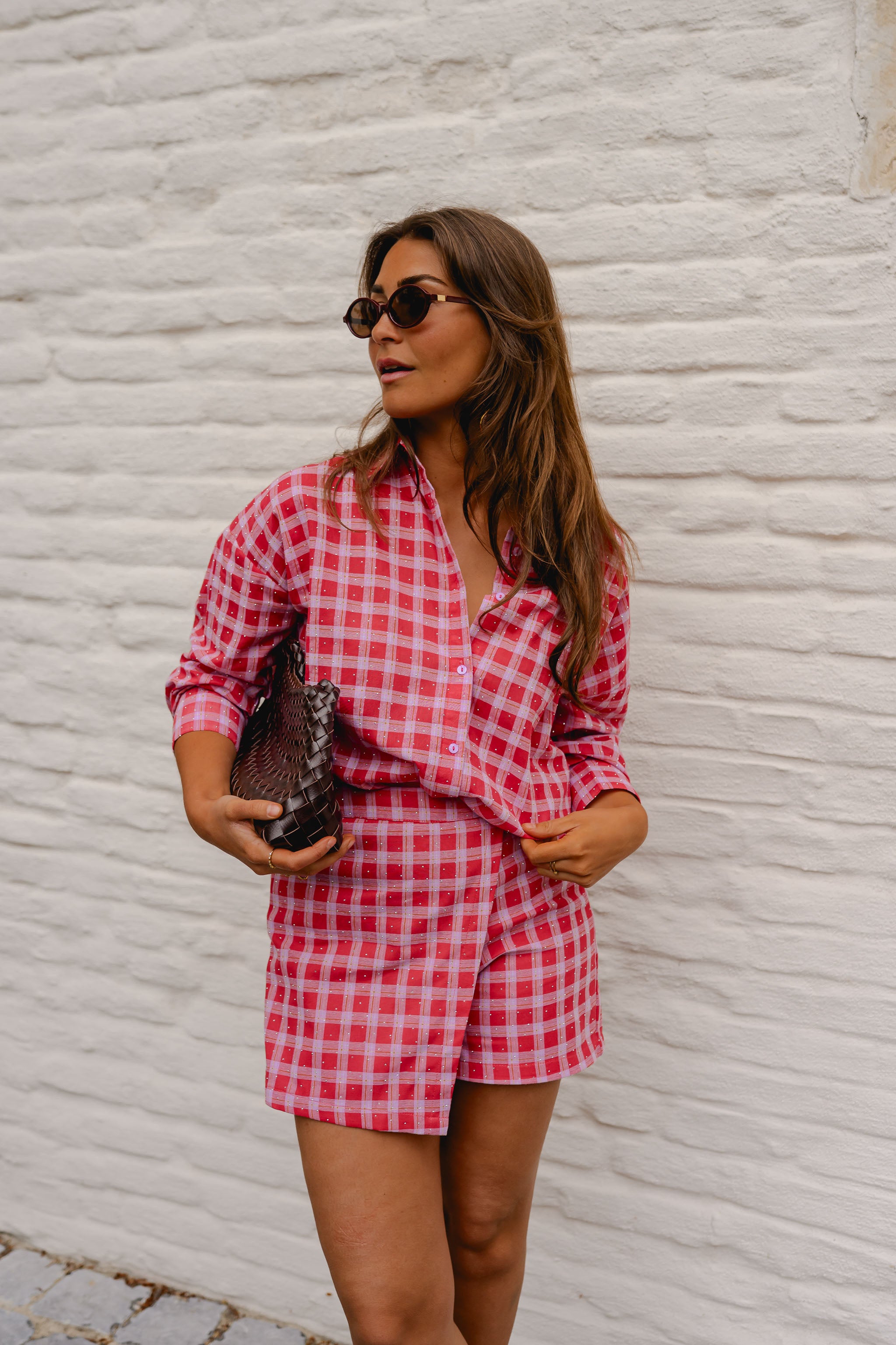 Red And Pink Plaid Dicki Shirt