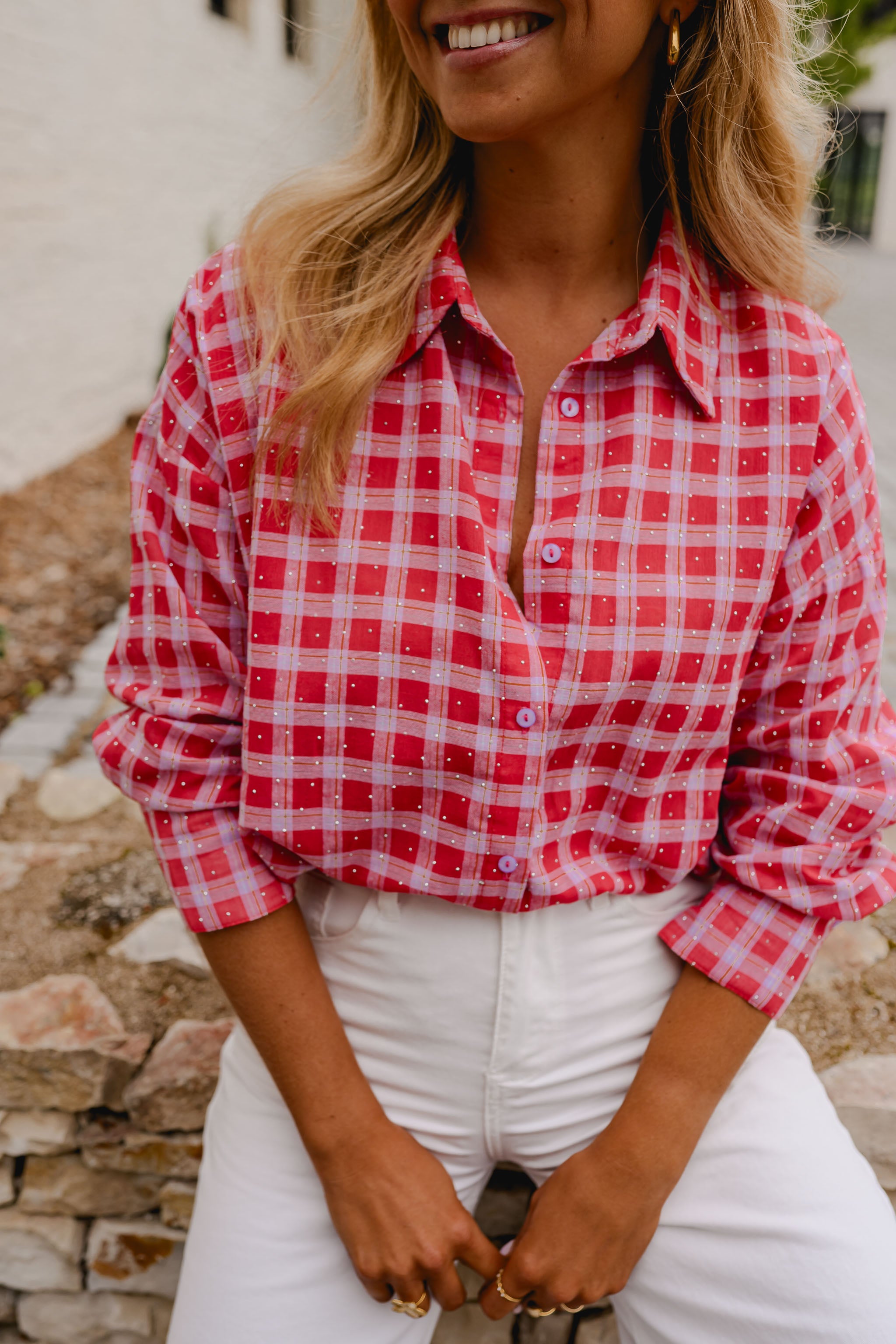 Red And Pink Plaid Dicki Shirt