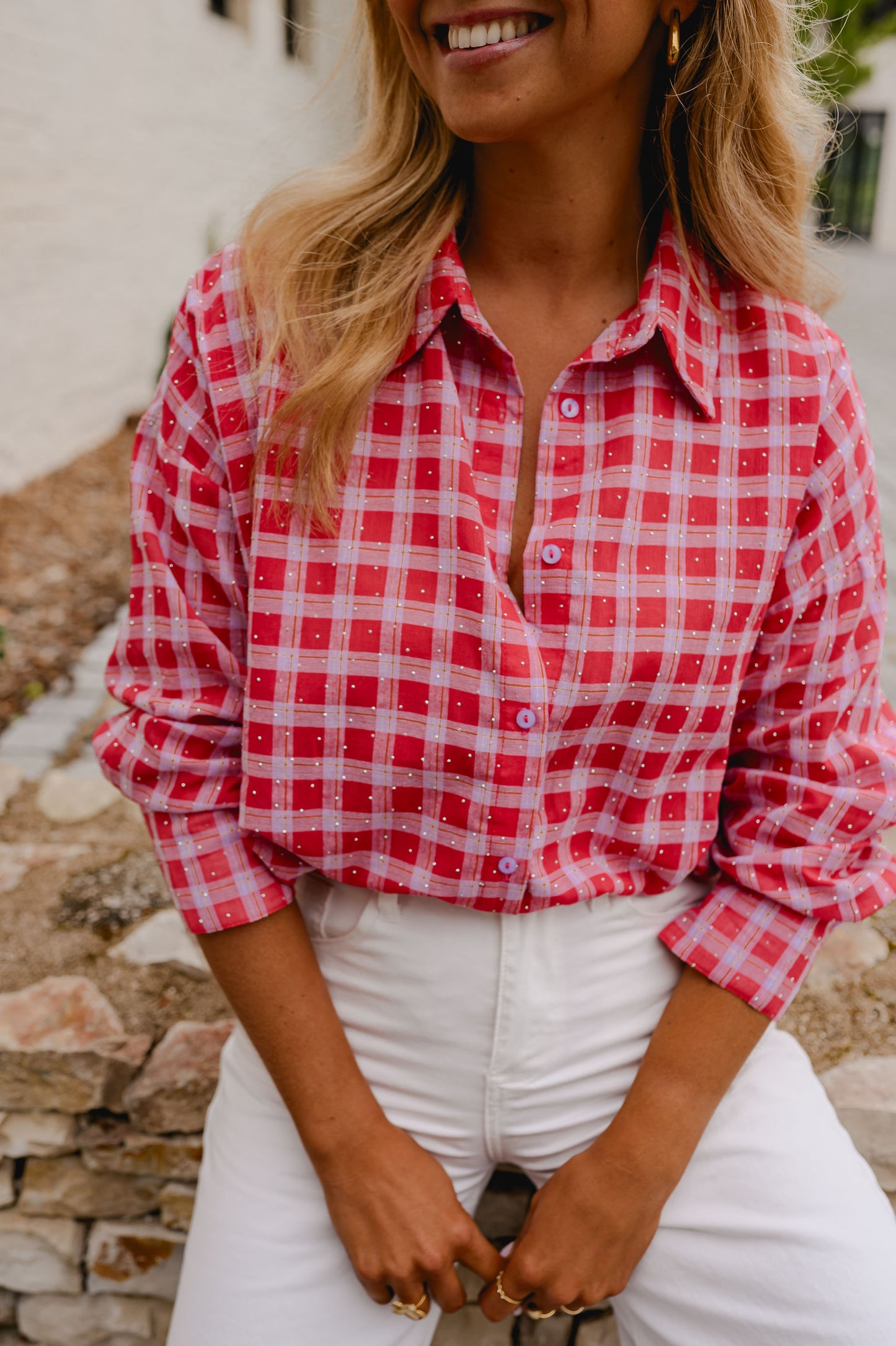 Red And Pink Plaid Dicki Shirt