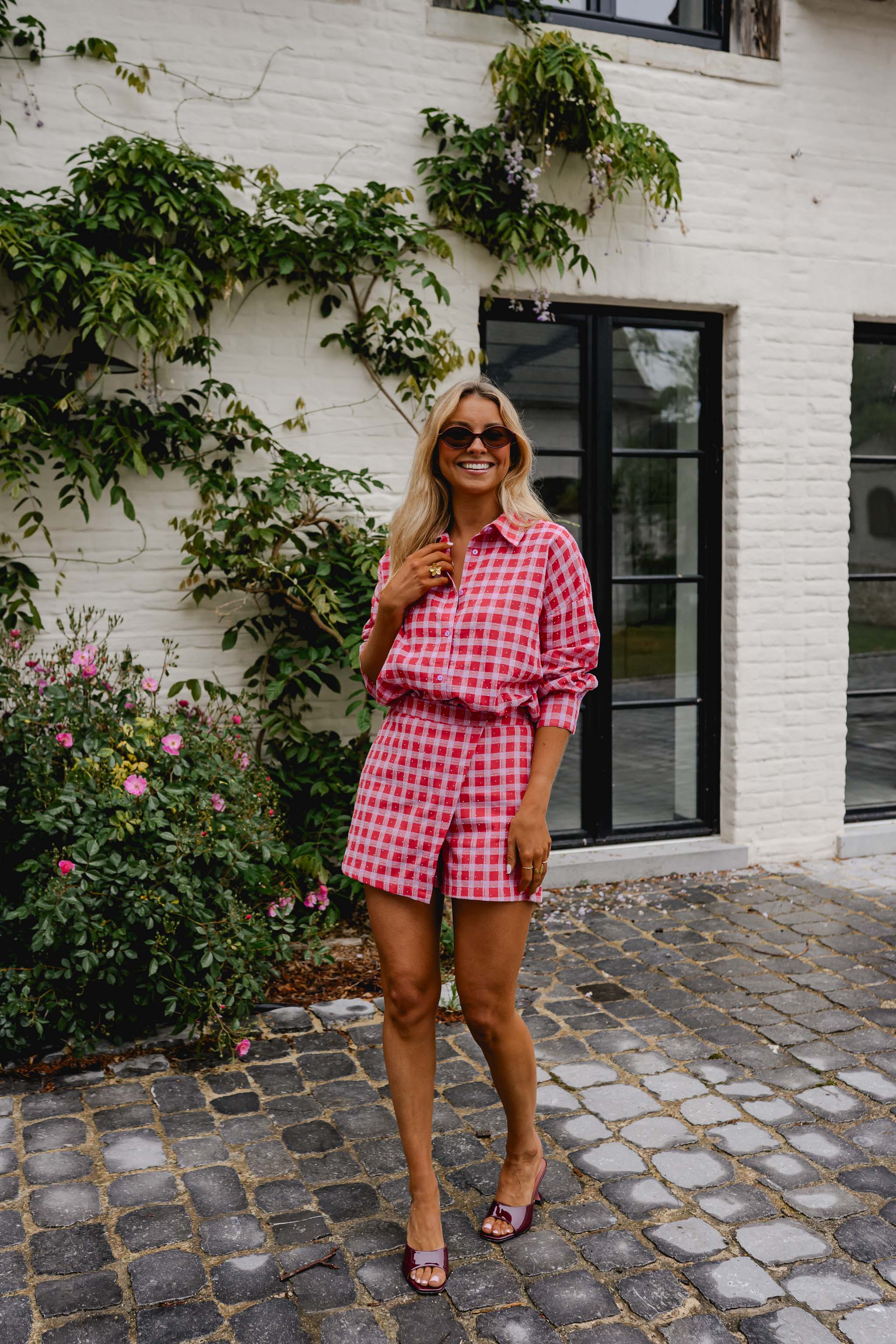 Red And Pink Plaid Dicki Shirt