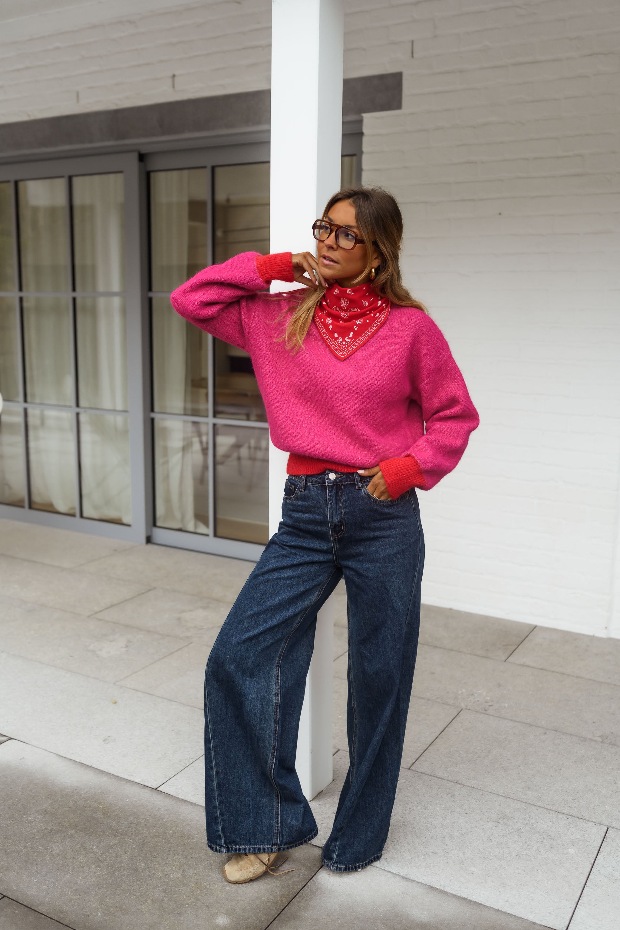 Red and Pink Victoire Sweater