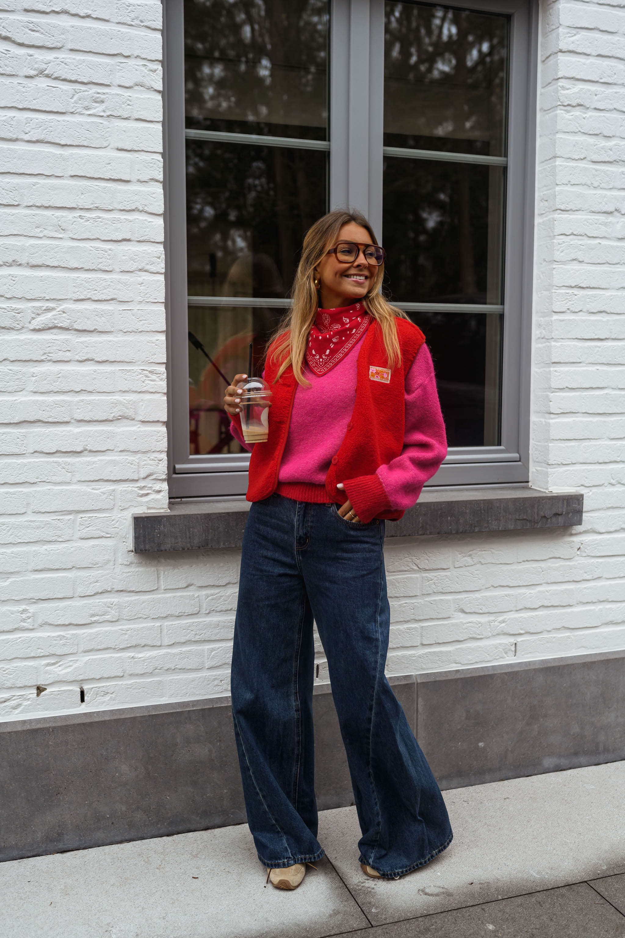 Red and Pink Victoire Sweater