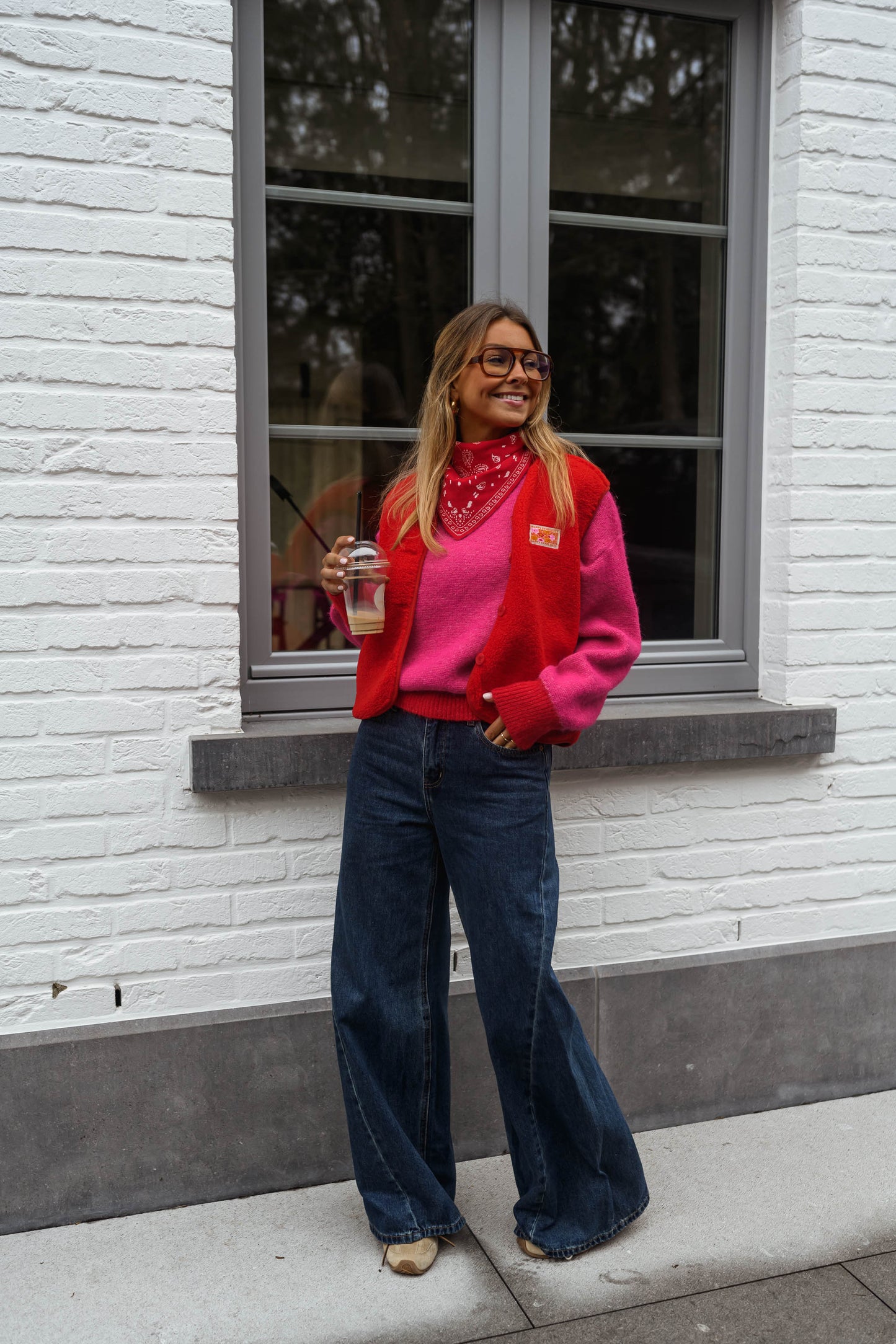 Red and Pink Victoire Sweater