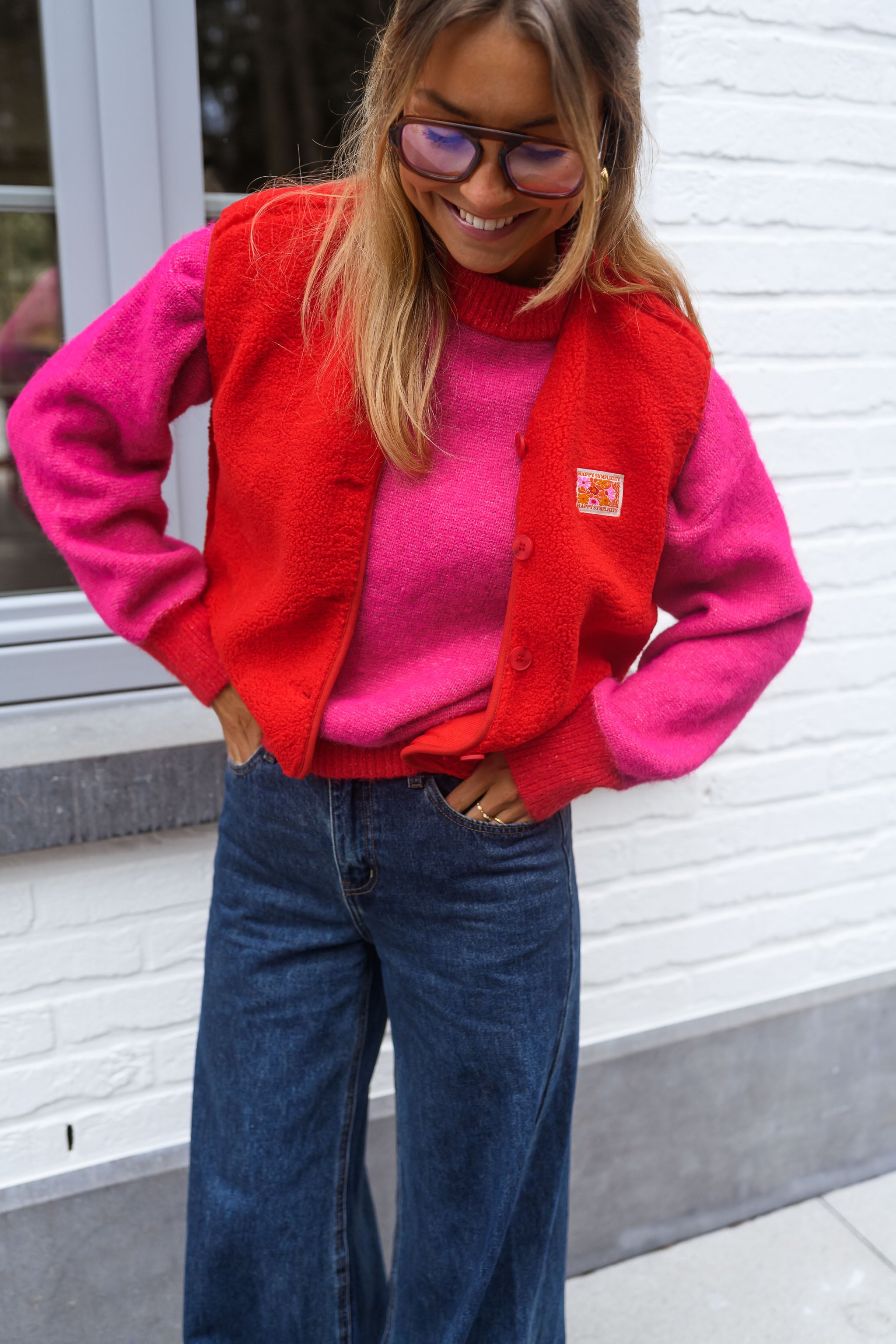 Red and Pink Victoire Sweater