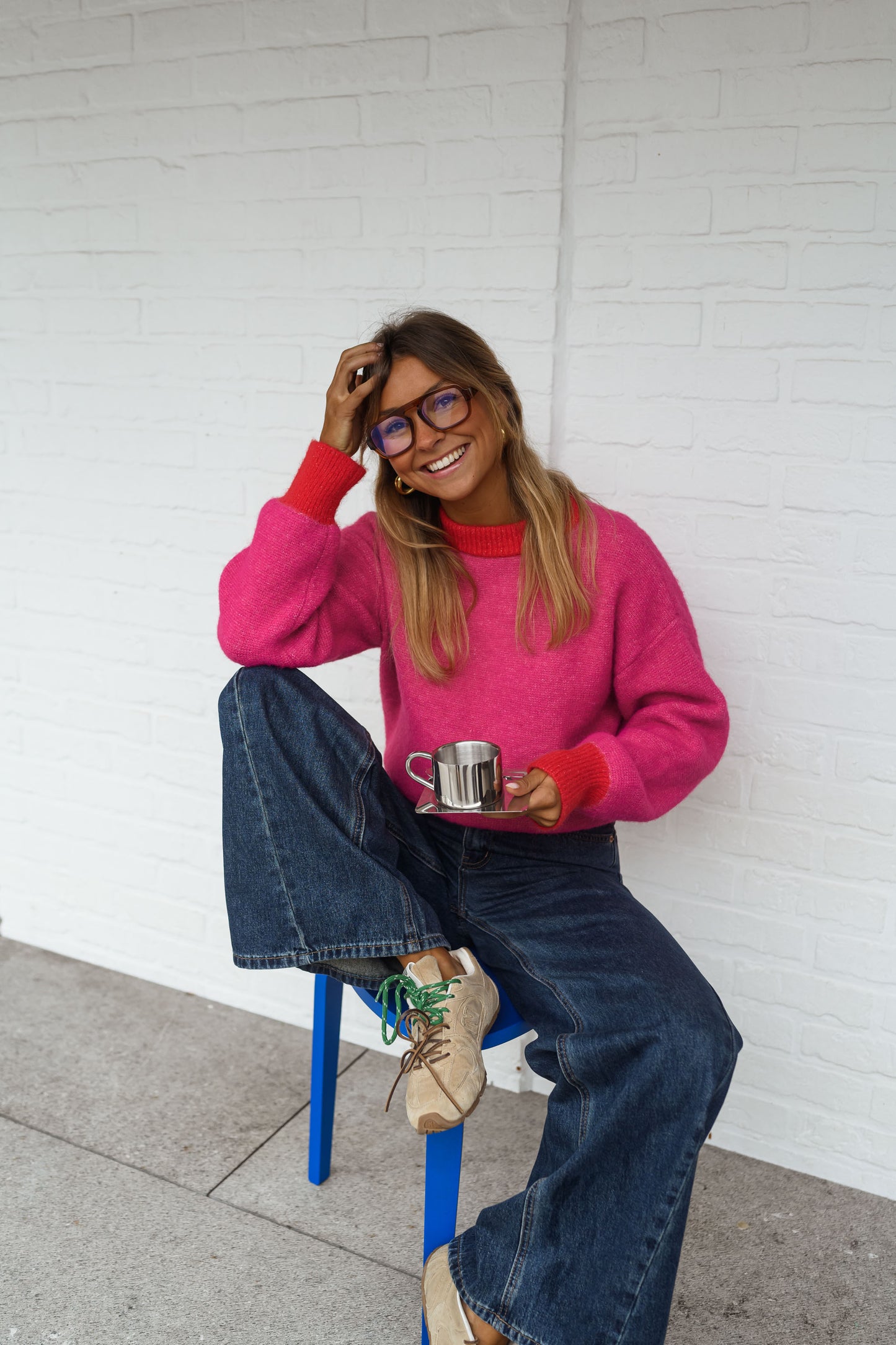 Red and Pink Victoire Sweater