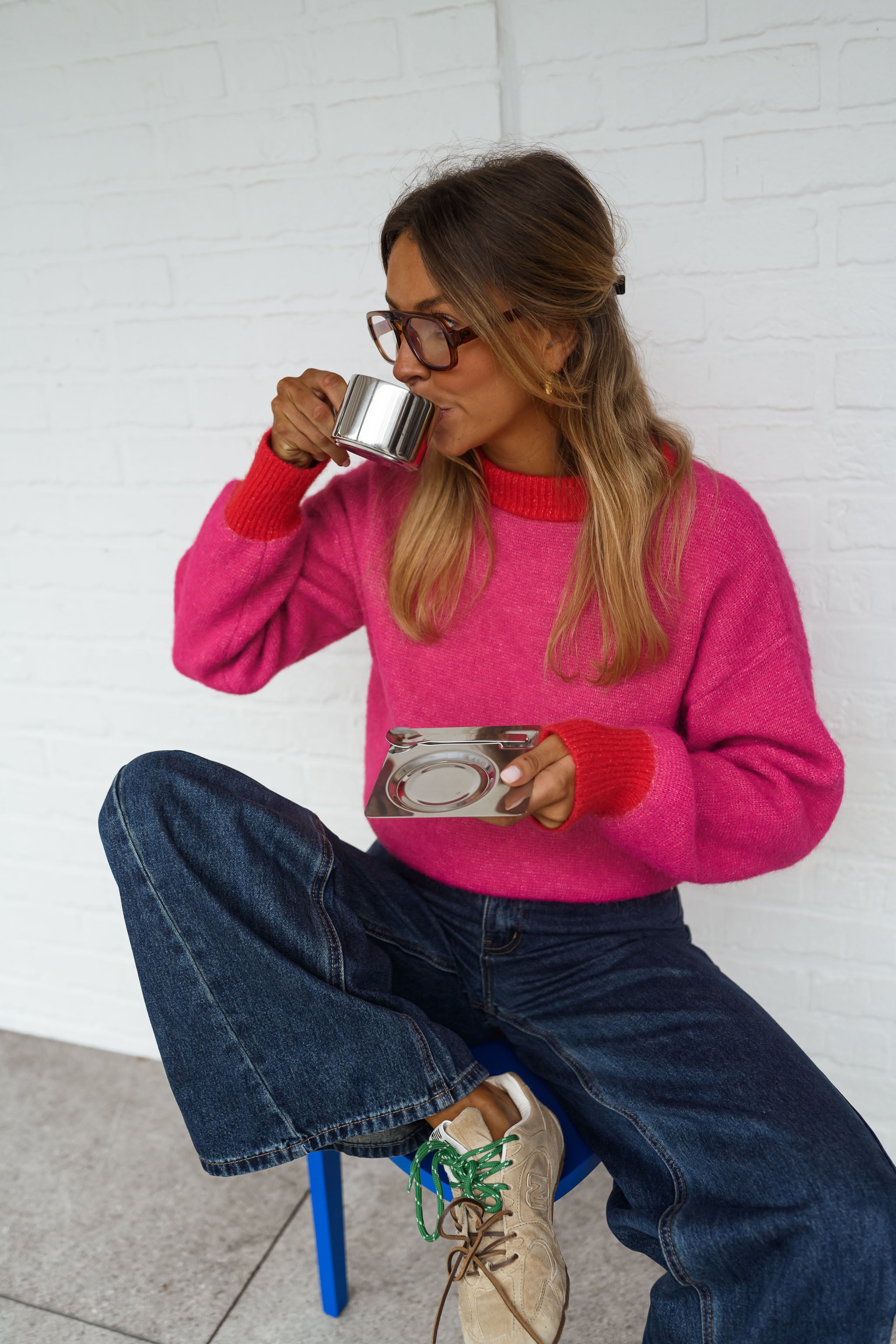 Red and Pink Victoire Sweater