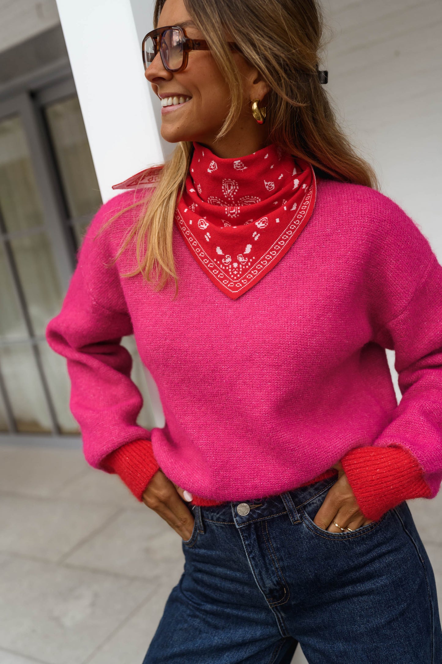Red and Pink Victoire Sweater