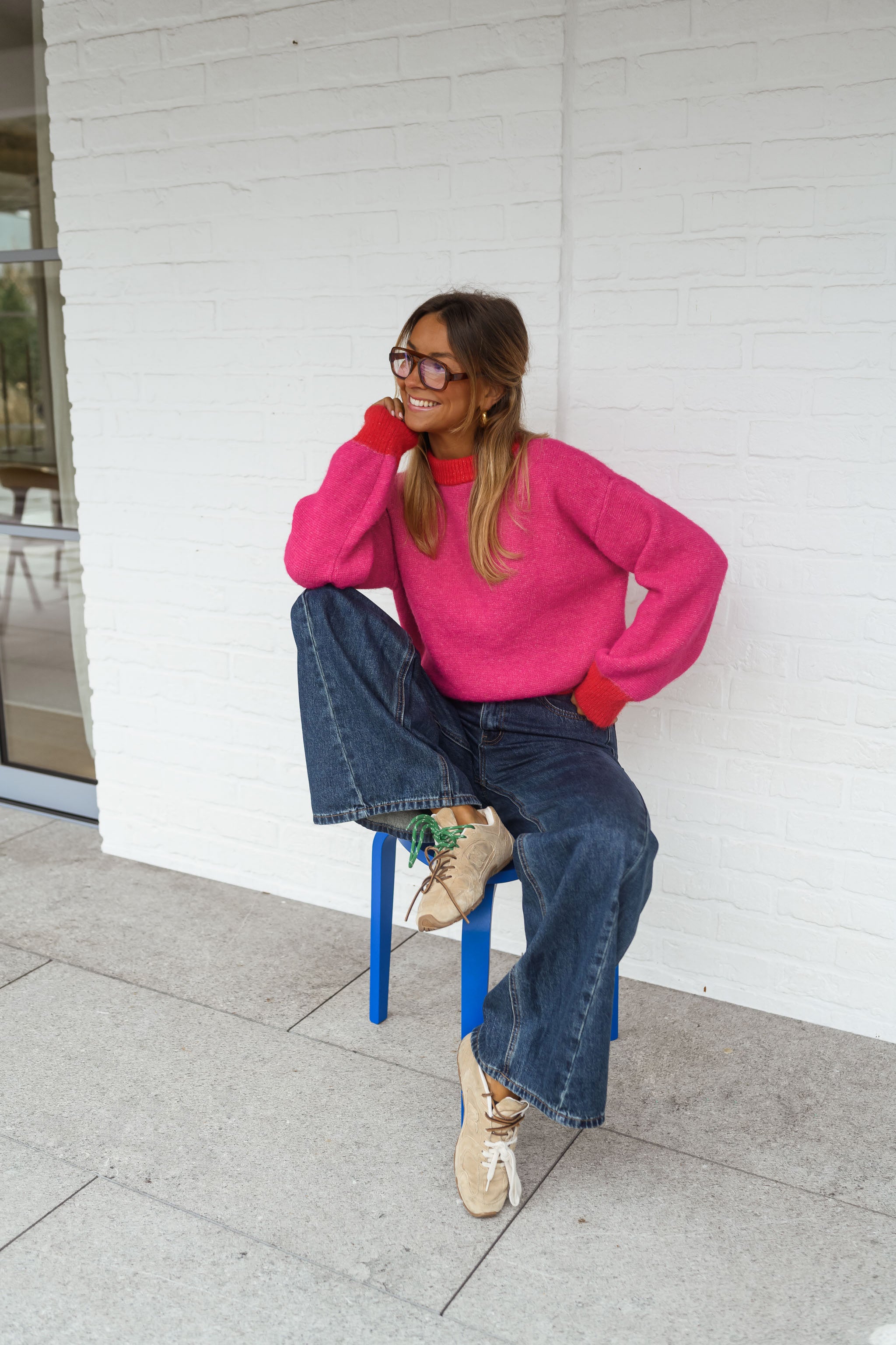 Red and Pink Victoire Sweater