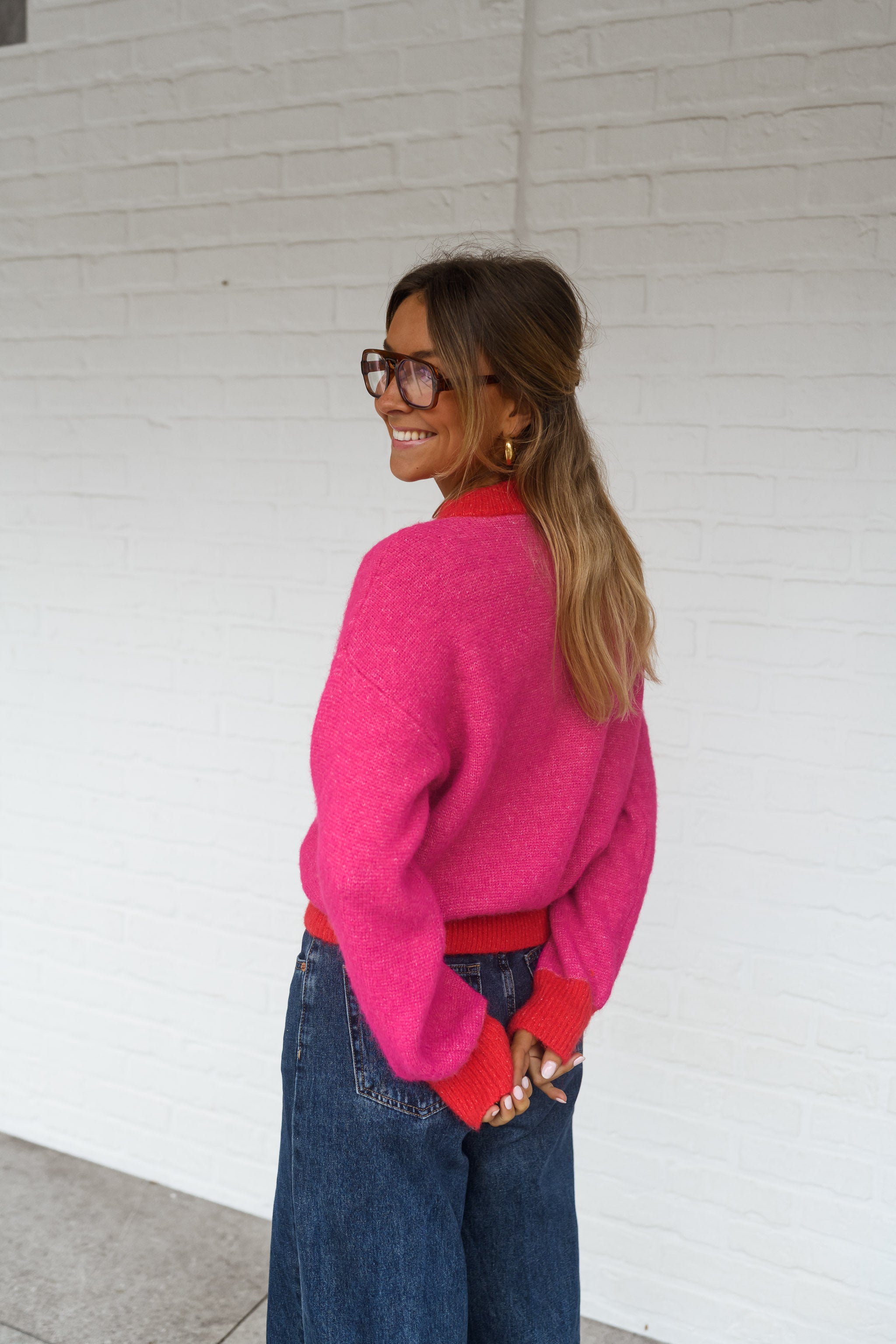 Red and Pink Victoire Sweater