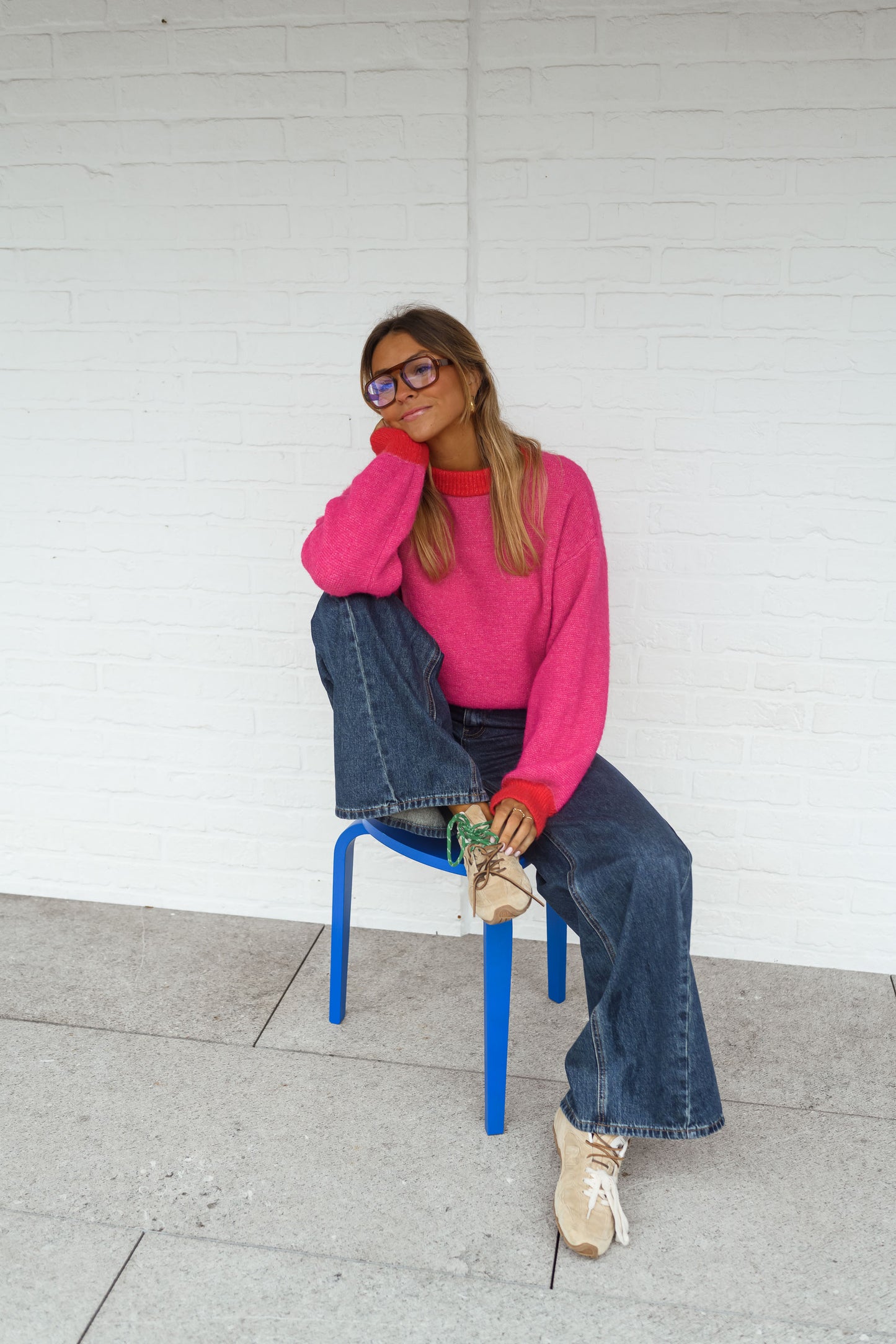 Red and Pink Victoire Sweater