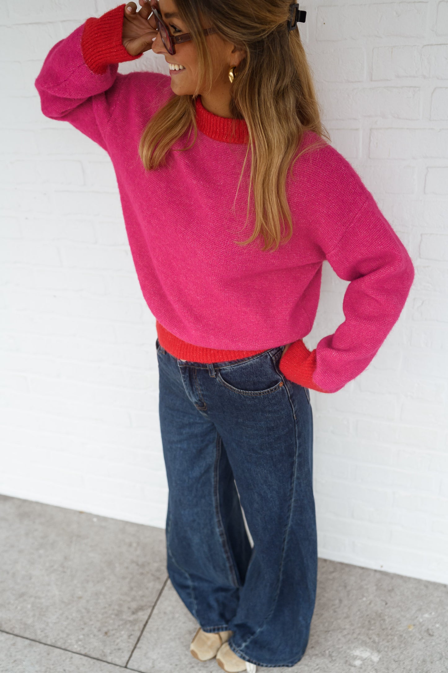 Red and Pink Victoire Sweater