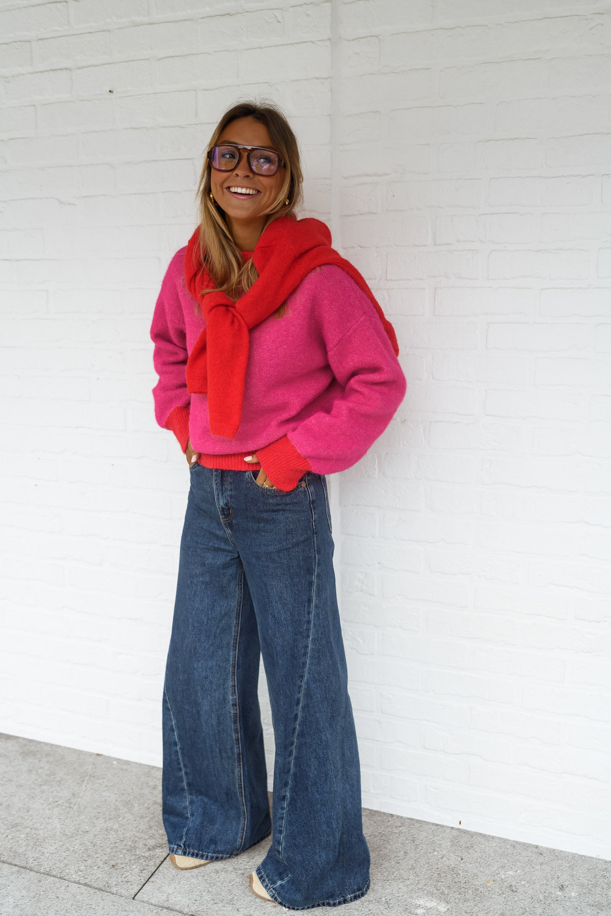 Red and Pink Victoire Sweater