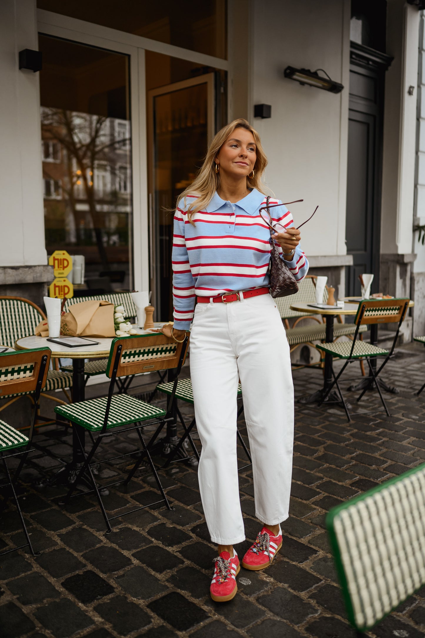 Sky Blue Striped Neva Polo