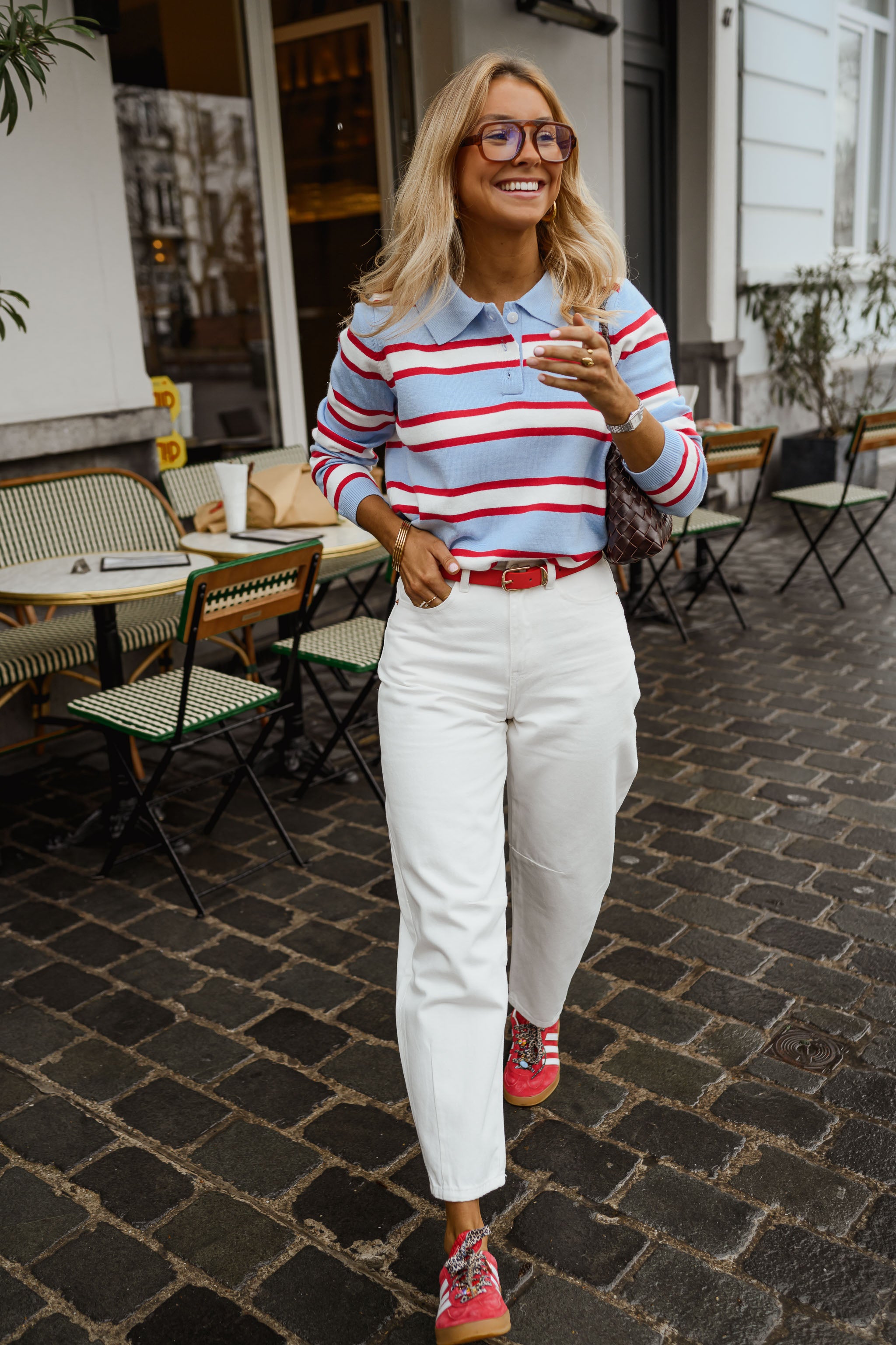 Sky Blue Striped Neva Polo