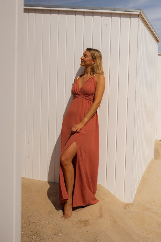 strapless open back dress Orange Printed Maxi Dress with Cut Out strapless open back dress Orange Printed Maxi Dress with Cut Out