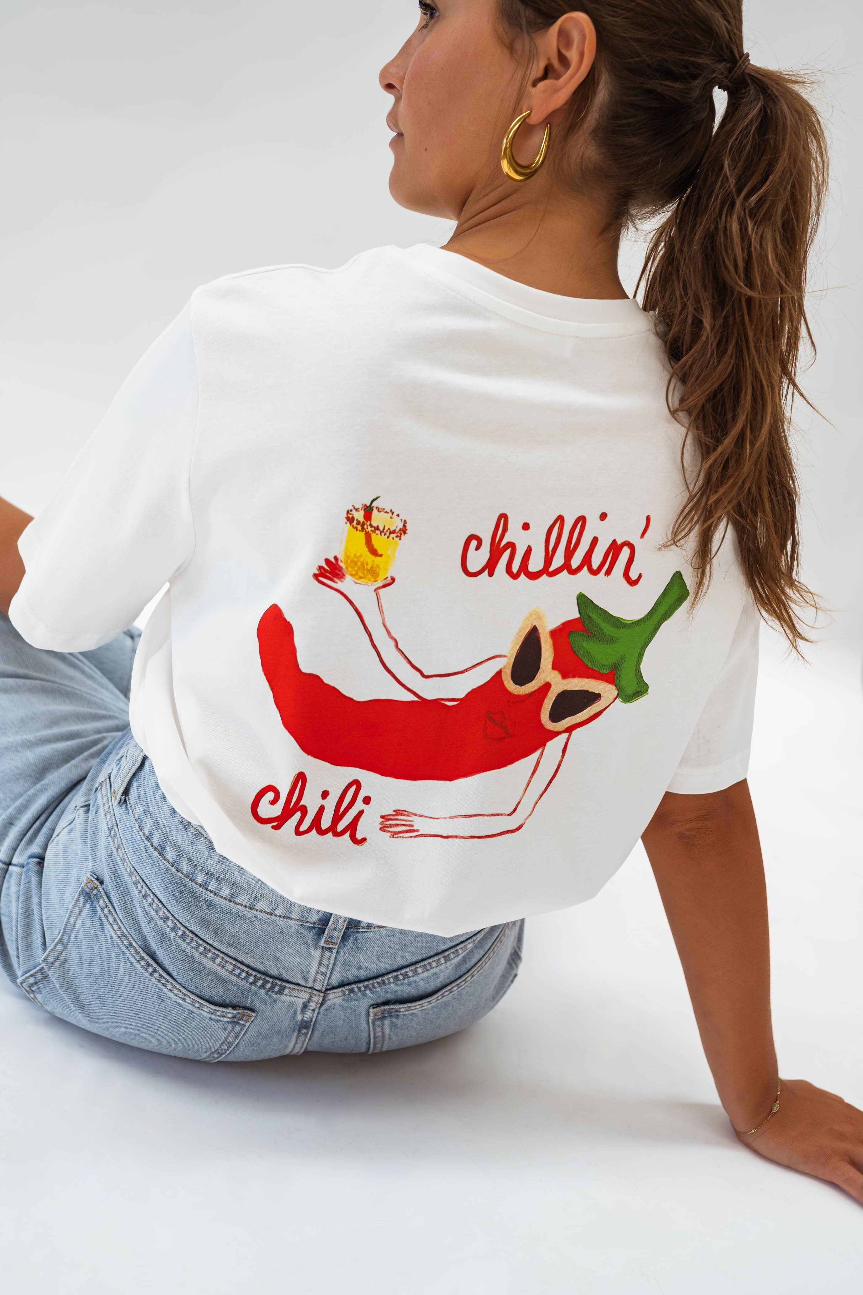 White and Red Piment T-shirt