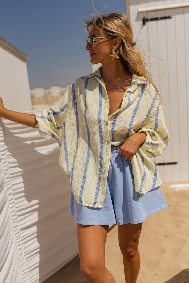 Yellow and Blue Amelie Shirt